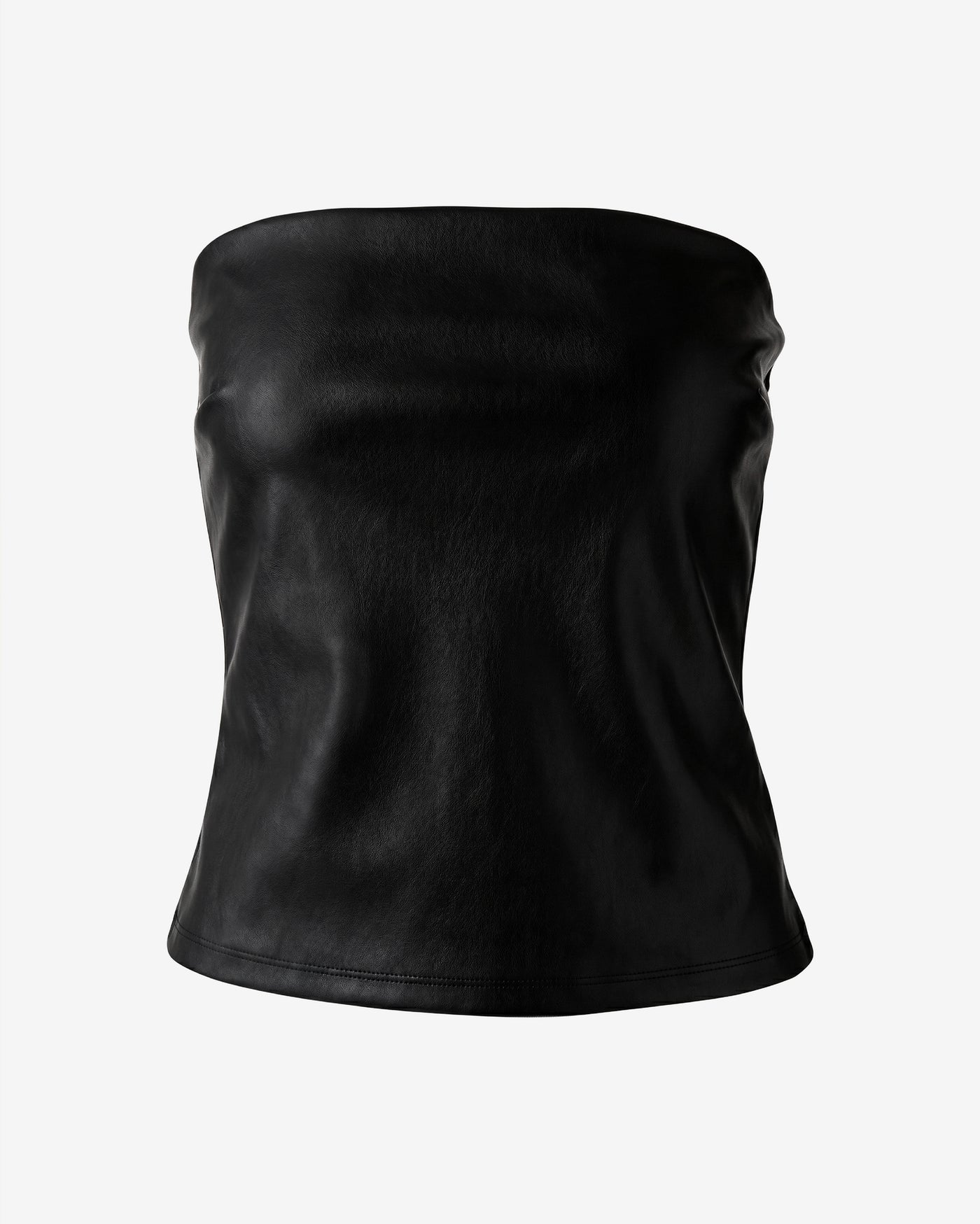 Faux Leather Strapless Top Proper Black