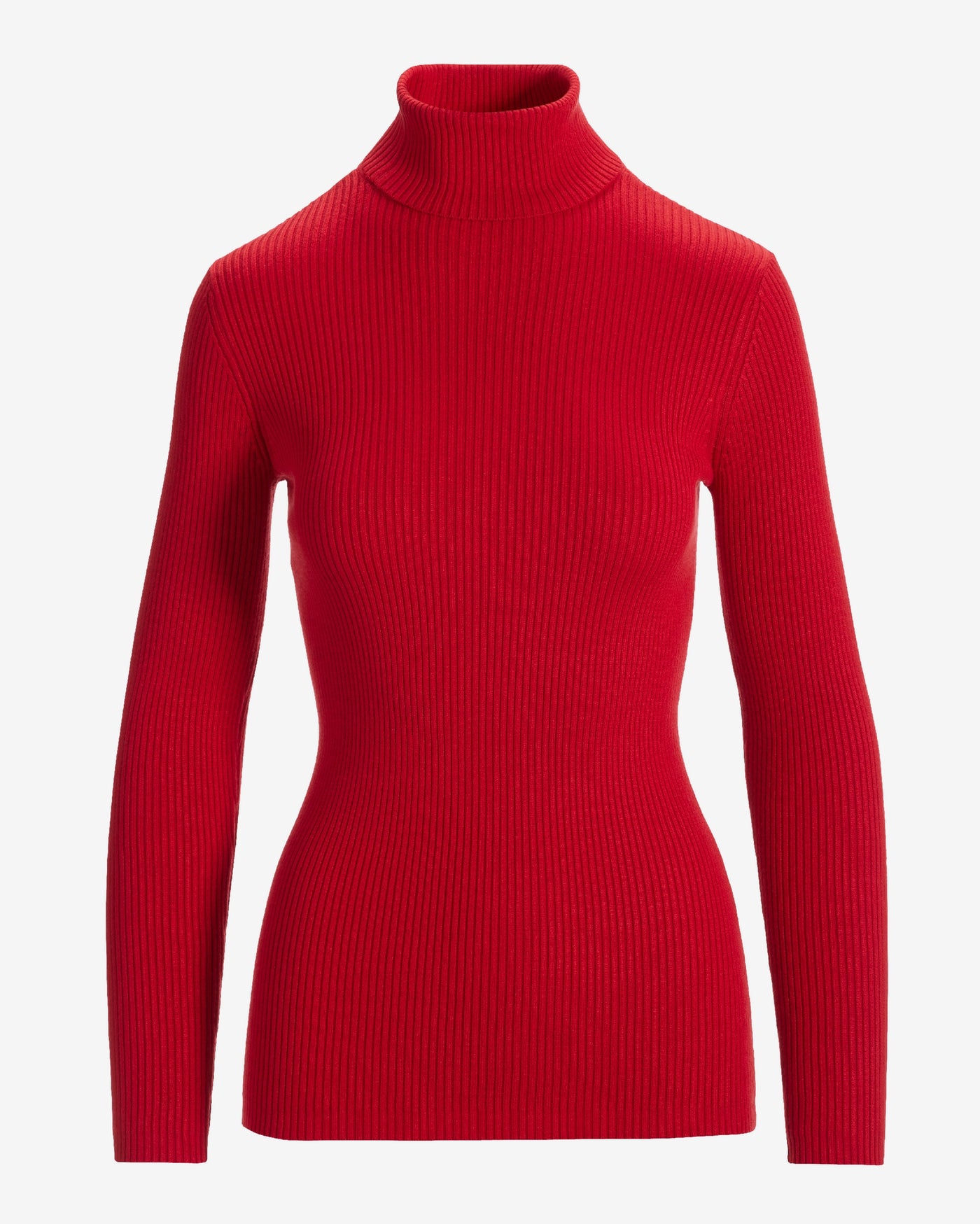 Ribbed Turtleneck Sweater Racing Red
