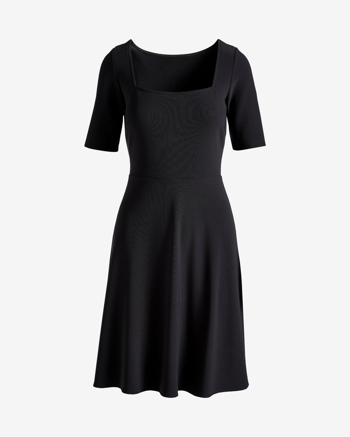 Beyond Travel Square Neck Fit and Flare Dress Jet Black