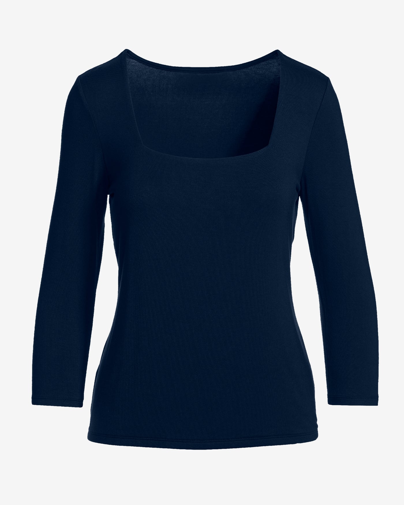 So Effortless Square Neck Three Quarter Sleeve Top Navy