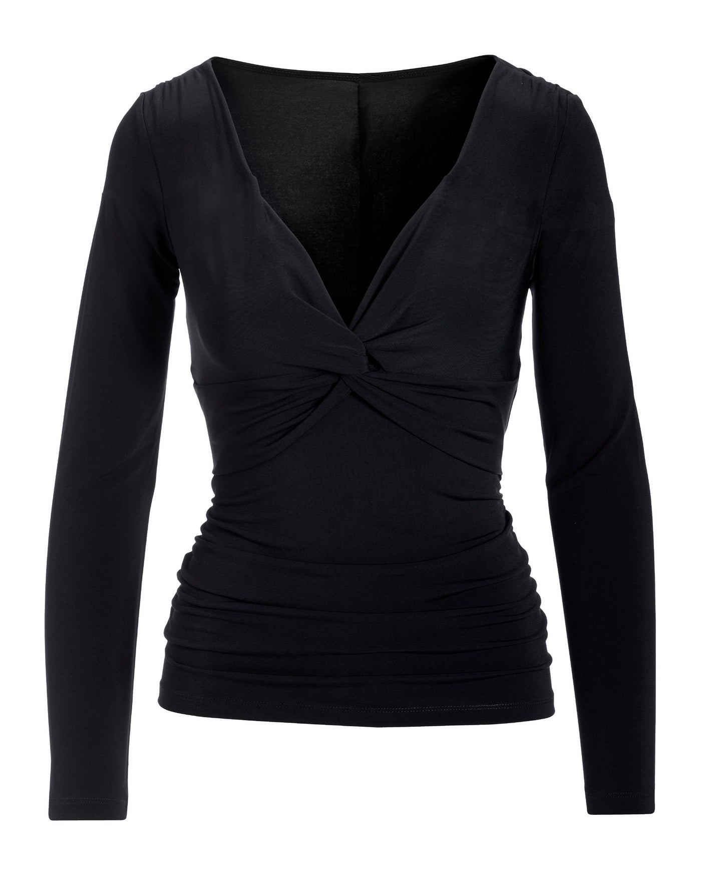 So Chic Knot Front Top Proper Black
