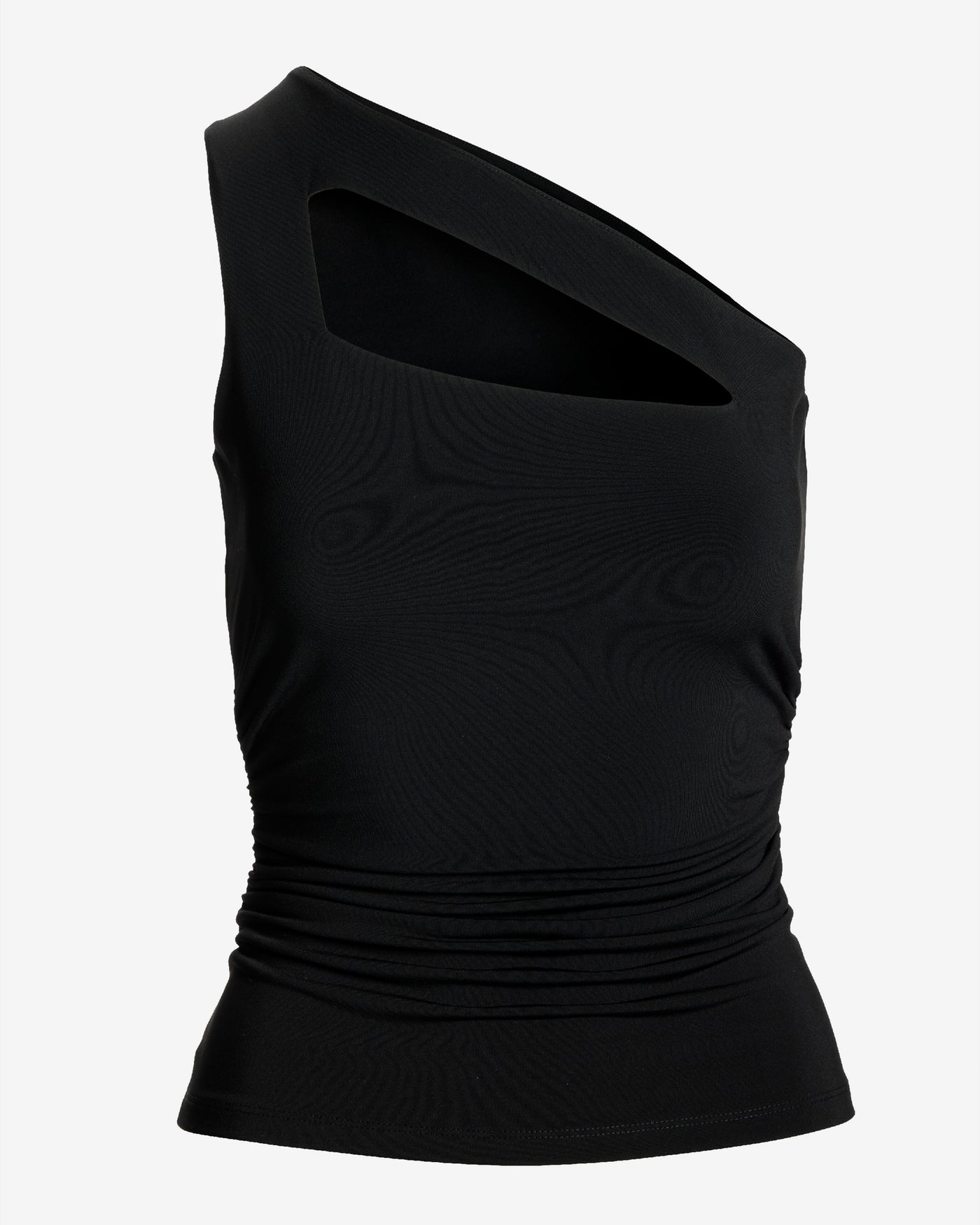 So Chic Ruched Cut Out Top Proper Black