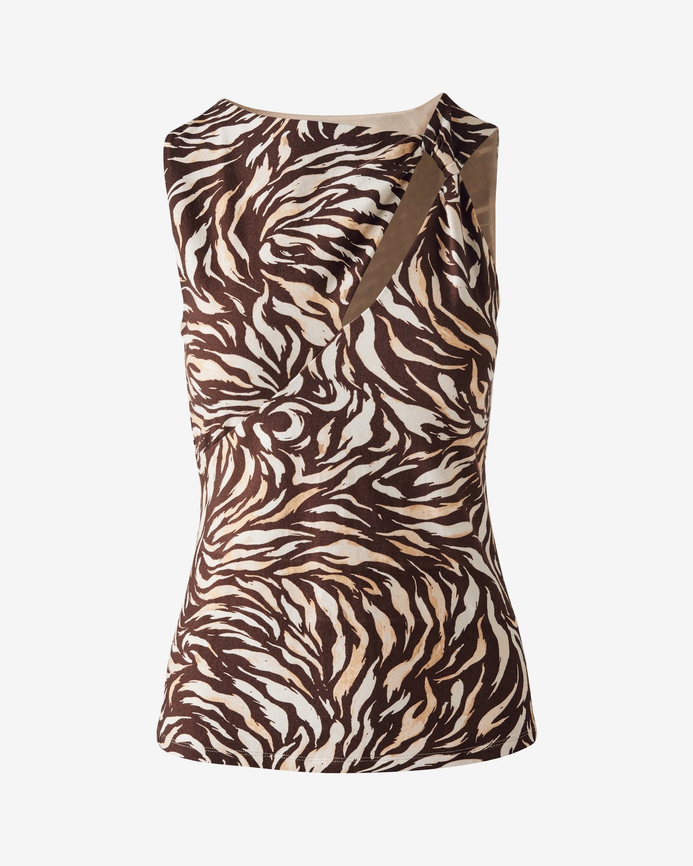 So Sexy Print Cut-Out Knit Top Brushed Zebra