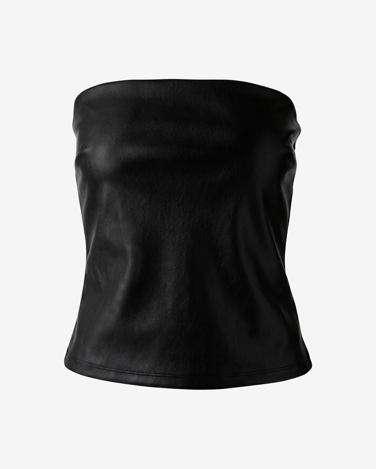 Faux Leather Strapless Top Proper Black