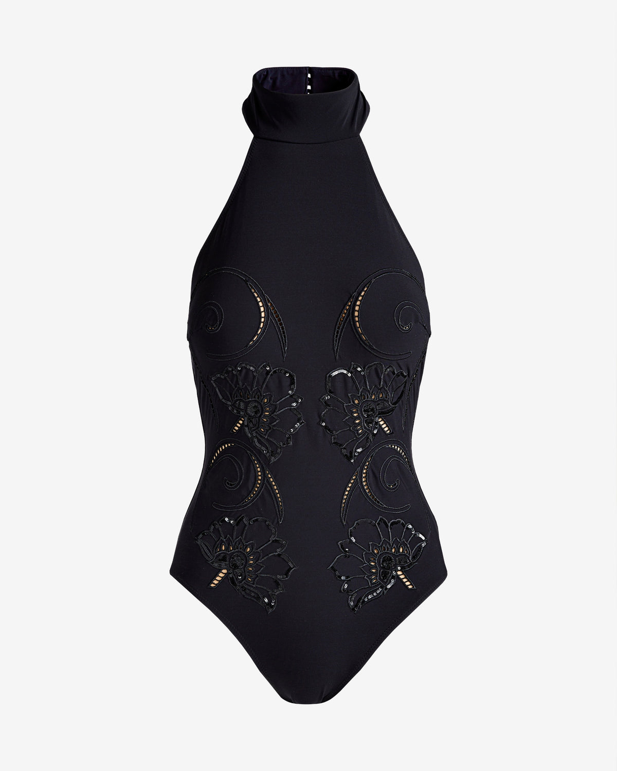 Gottex Mock Neck Embellished One Piece Black