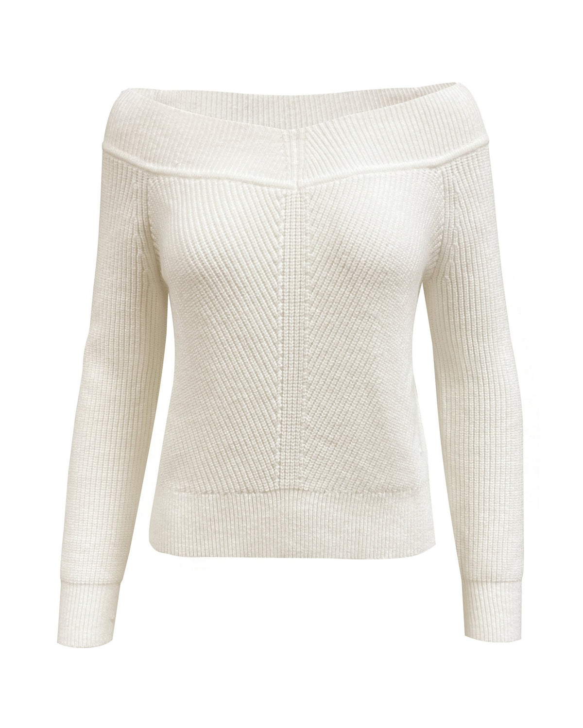 Slouchy Shaker Sweater Off White