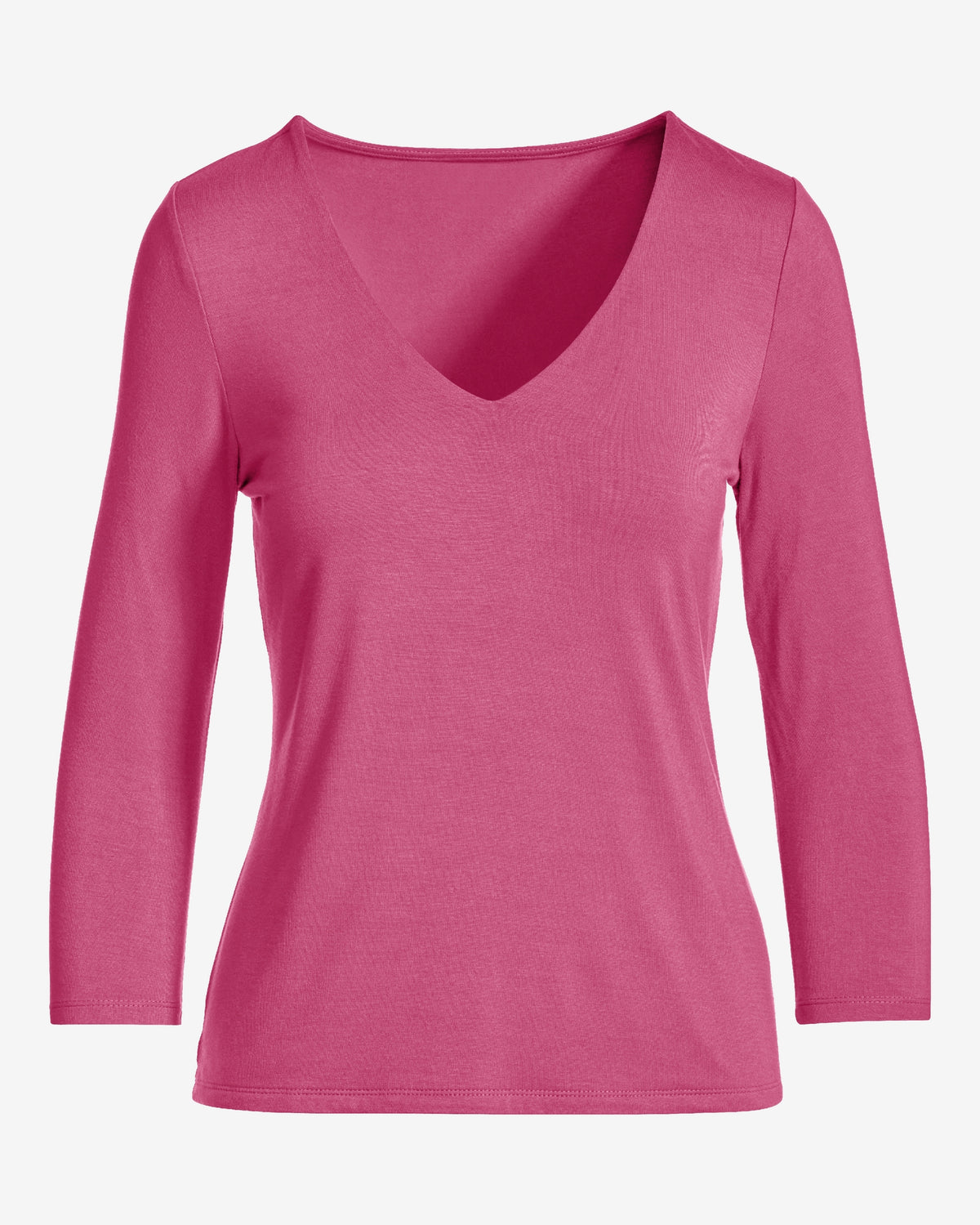 Effortless Three Quarter Sleeve V Neck Primrose Pink