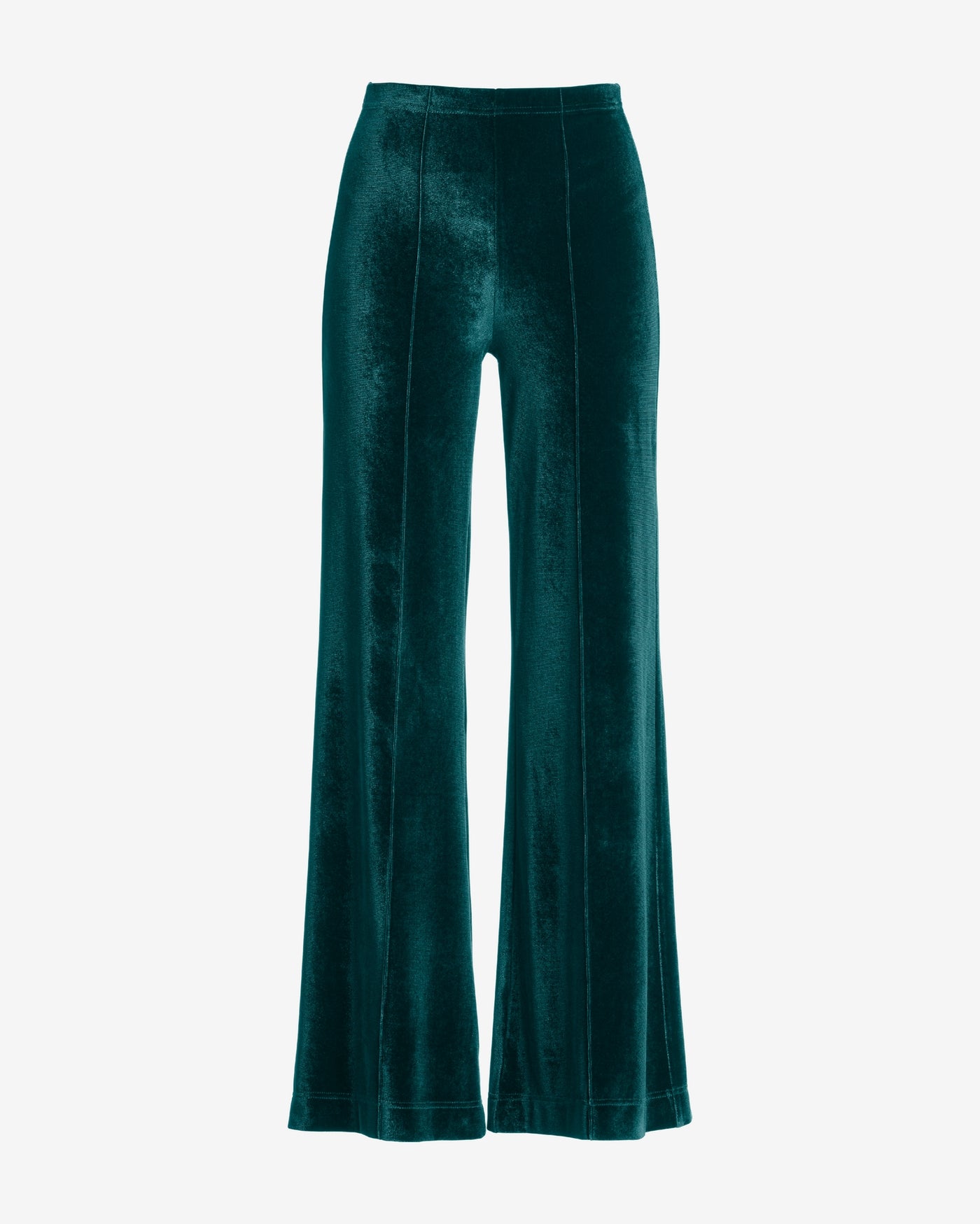 Pull-On Velvet Wide Leg Pant Emerald