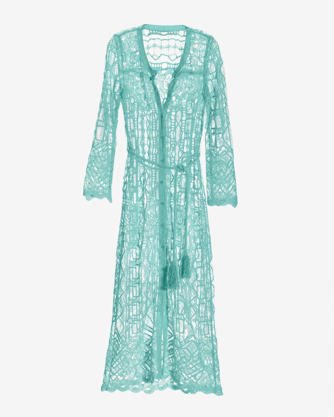 Mesh Crochet Mix Duster Tanager Turquoise
