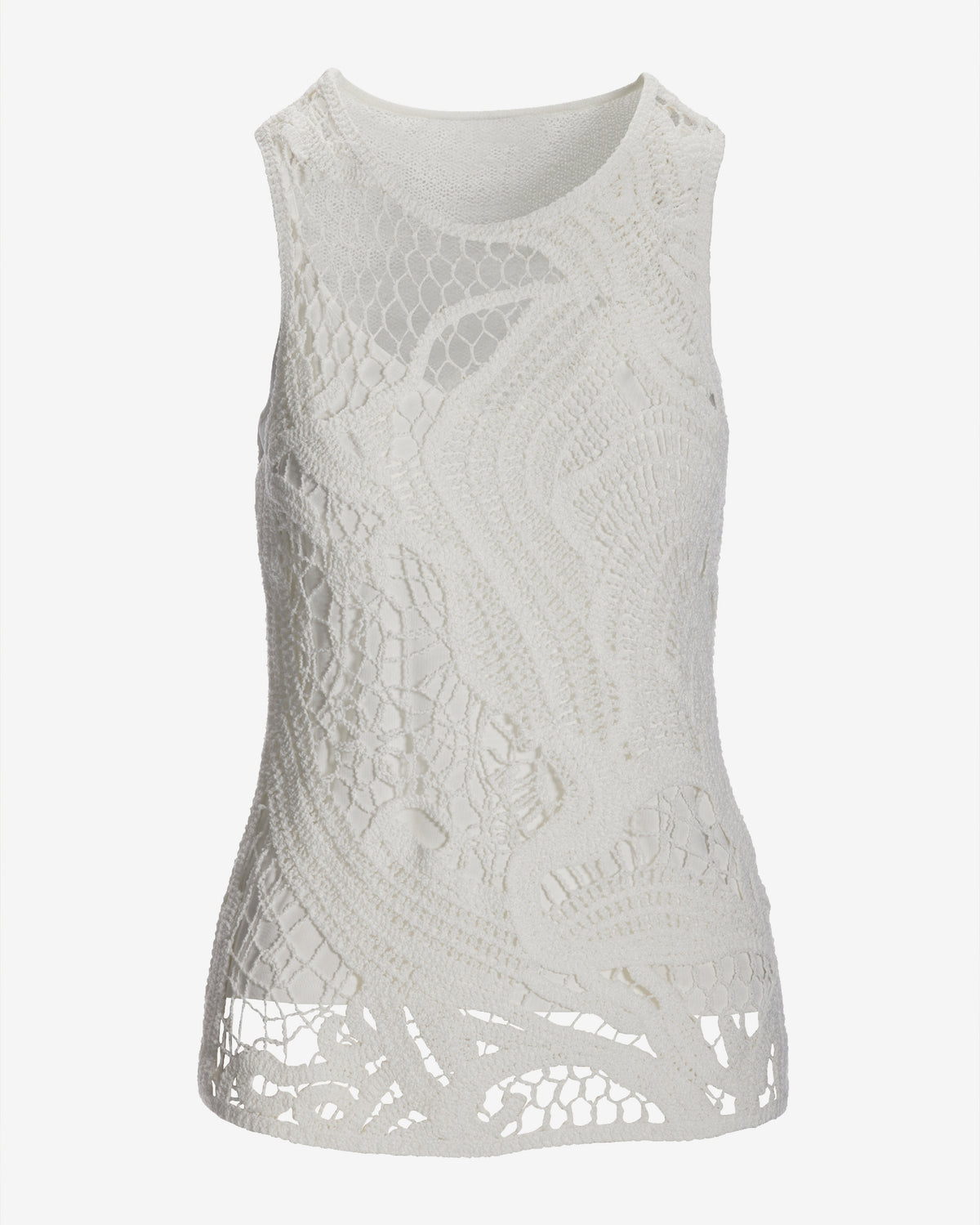 Crochet High Neck Tank White
