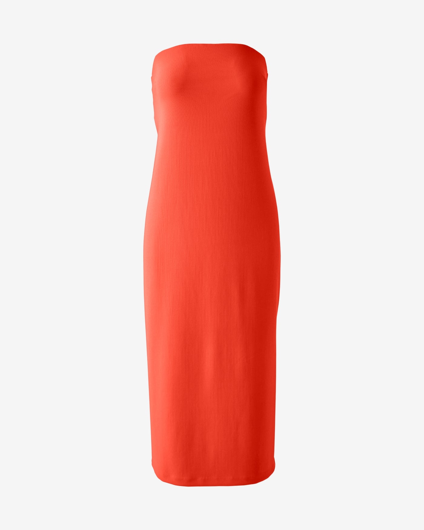 Beyond Travel Strapless Midi Dress Mandarin Orange