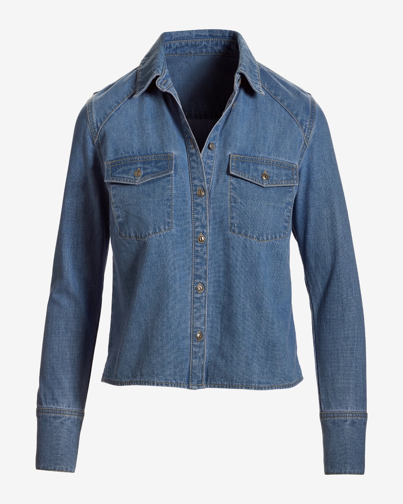 Denim Meet-Me-At-The-Waist Shirt Light Wash