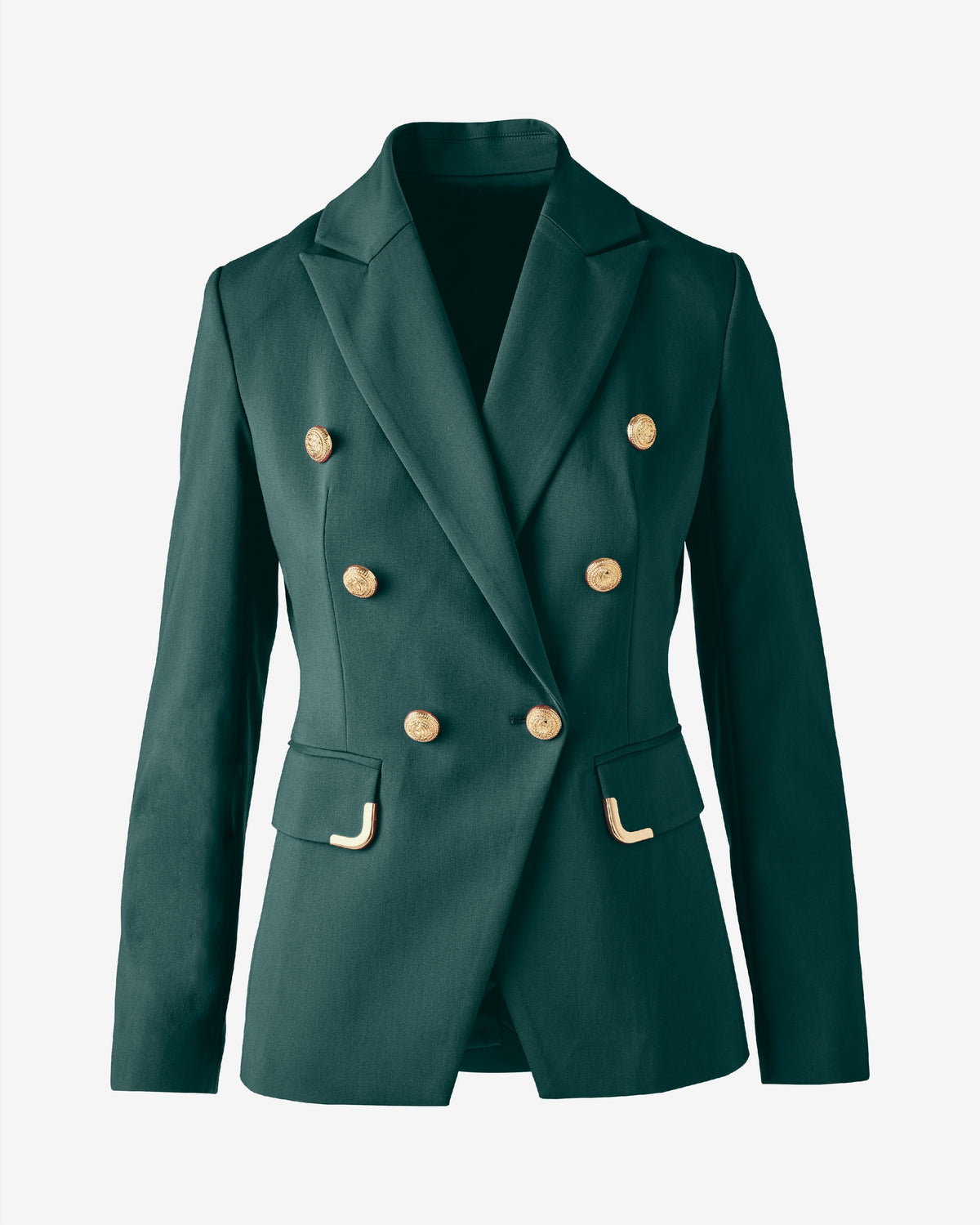 Hardware Trimmed Double Breasted Modern Blazer Hunt Club