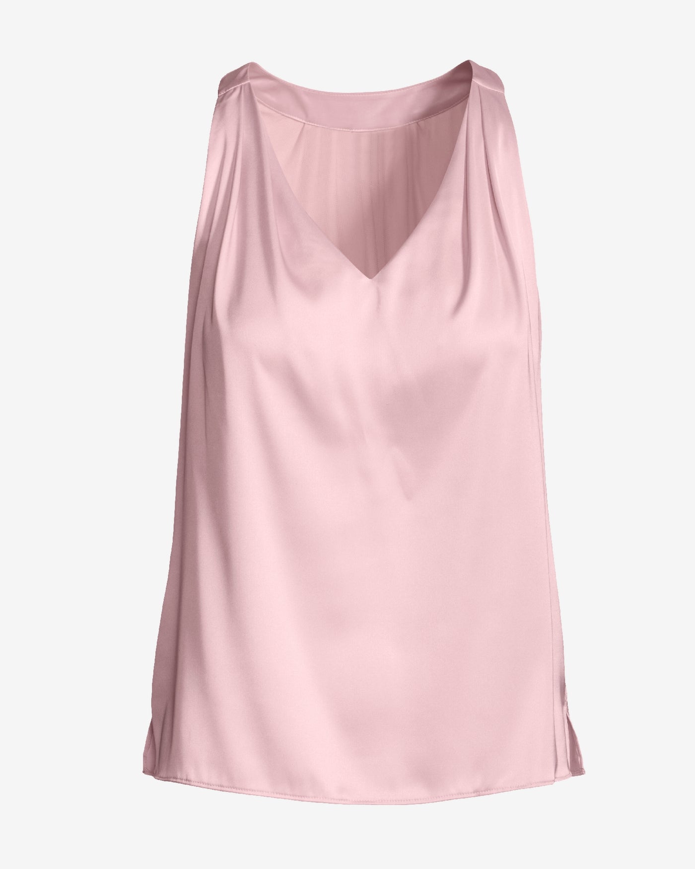 Nikki V-Neck Charmeuse Blouse Pink Quartz