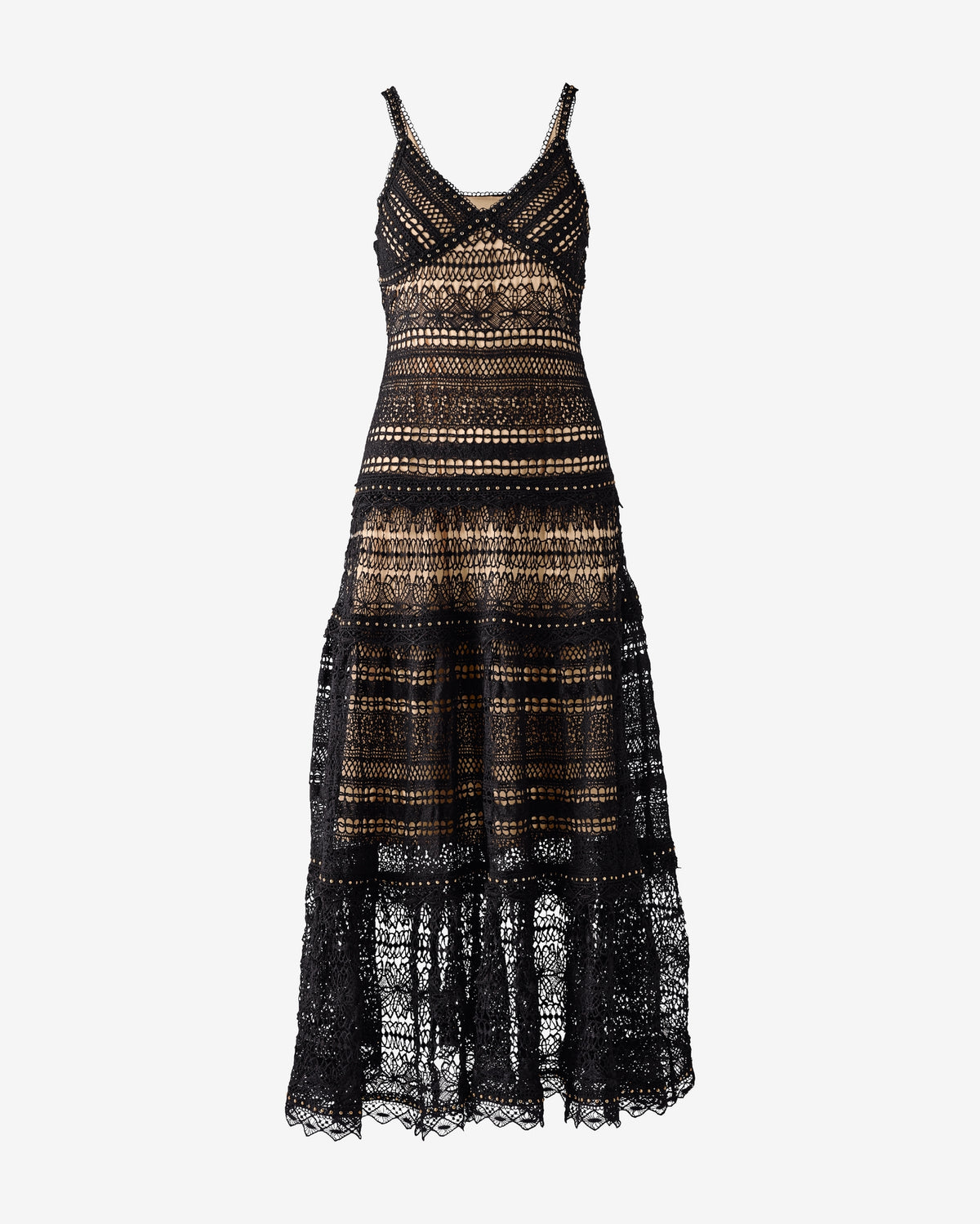 Studded Novelty Lace Dress Proper Black