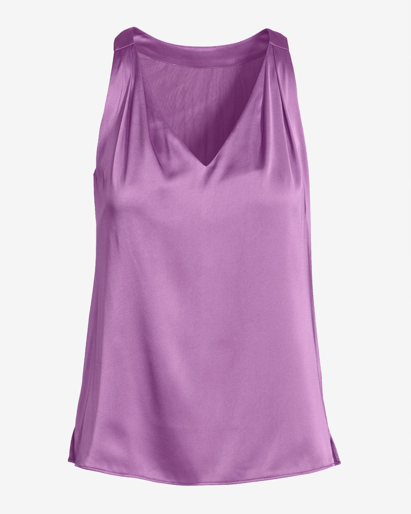 Nikki V-Neck Charmeuse Blouse Iris Orchid