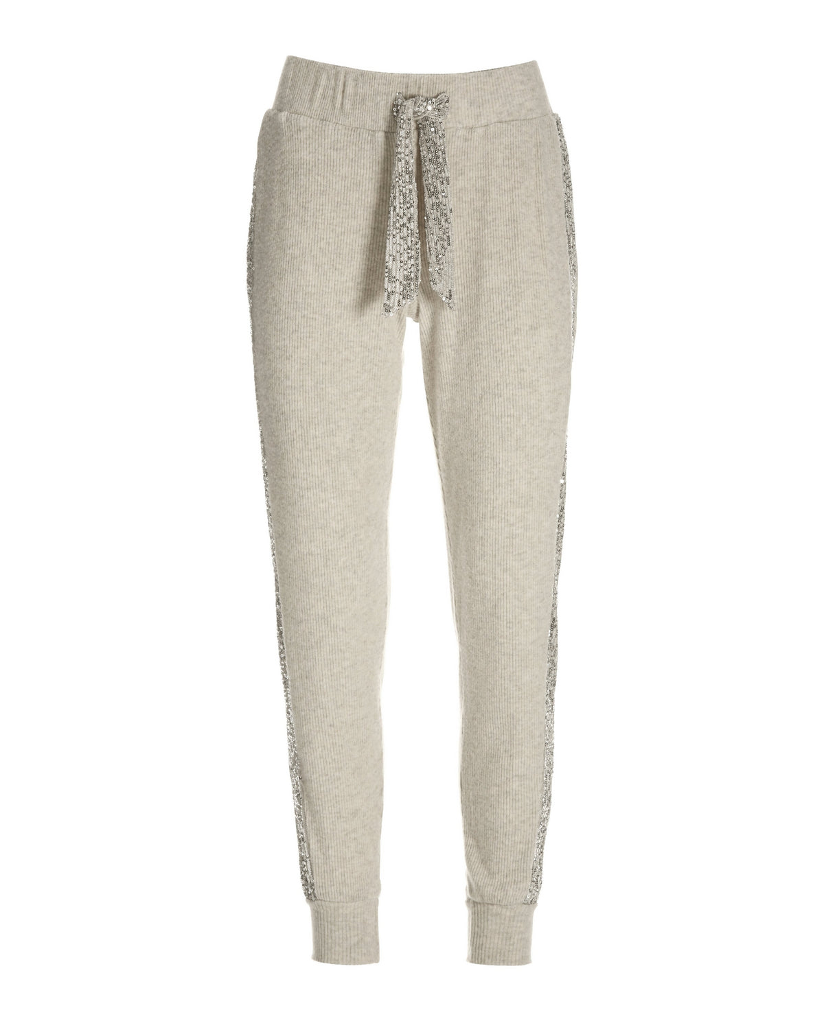 Sequin Ribbed Hacci Jogger Oatmeal