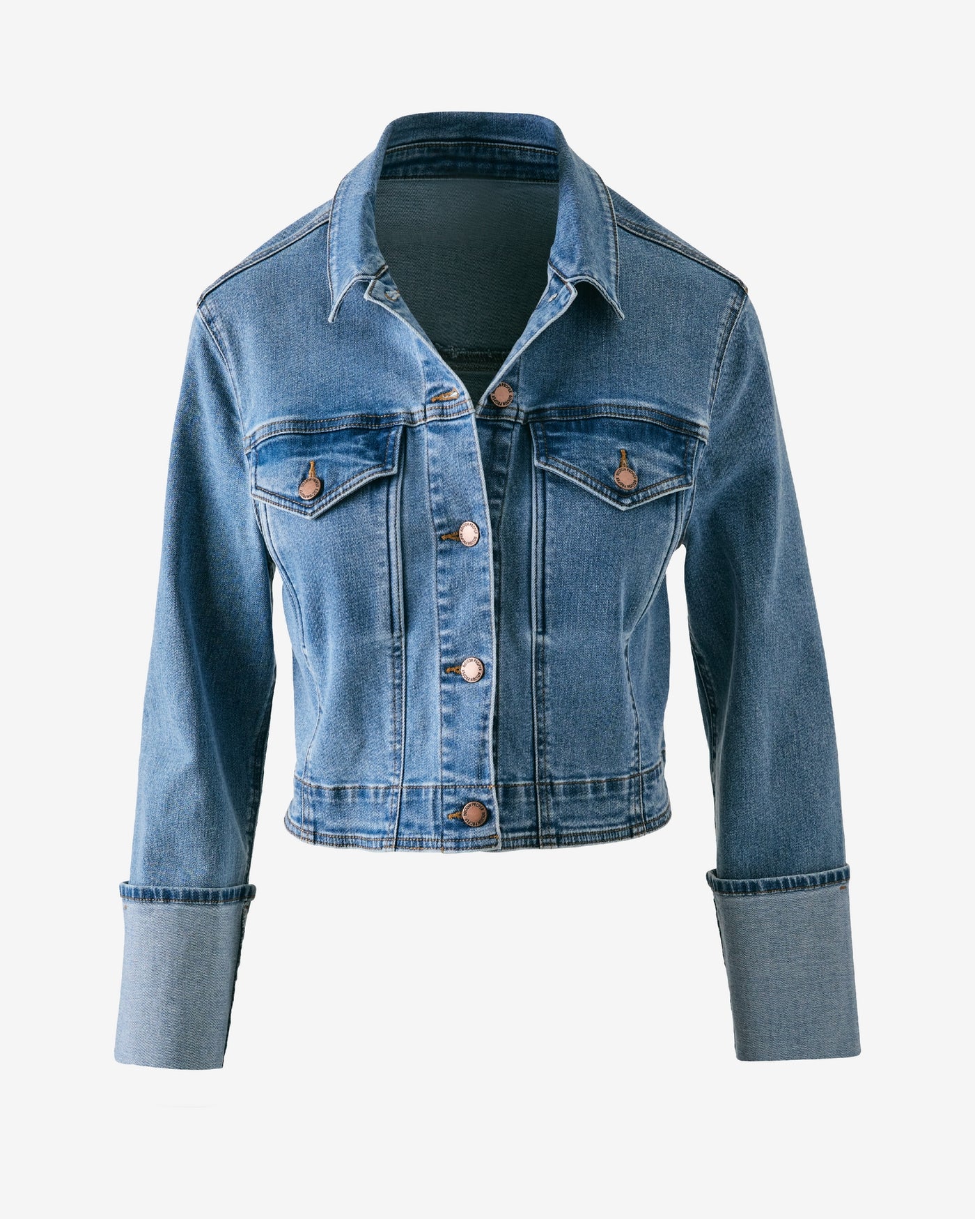 Wide Cuff Denim Jacket Medium Wash