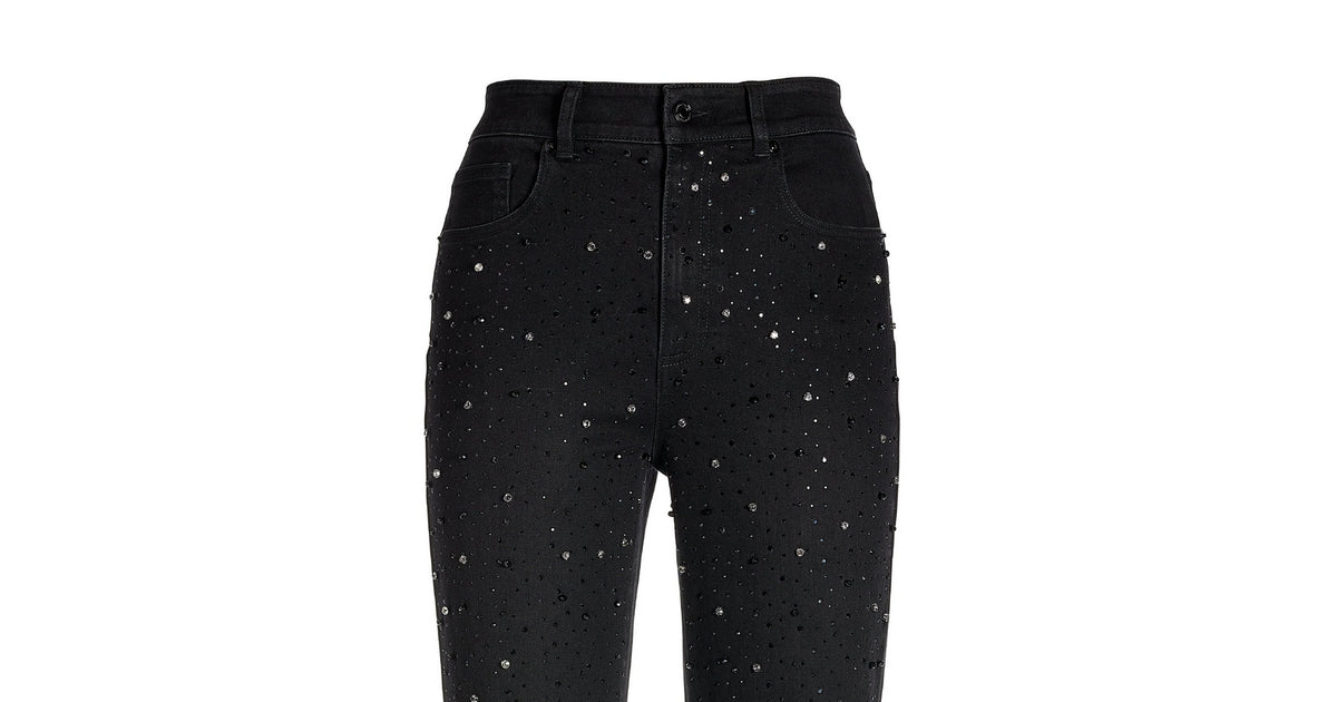 Sedona Crystal Embellished Washed Black Straight Leg Jean - Black Wash ...