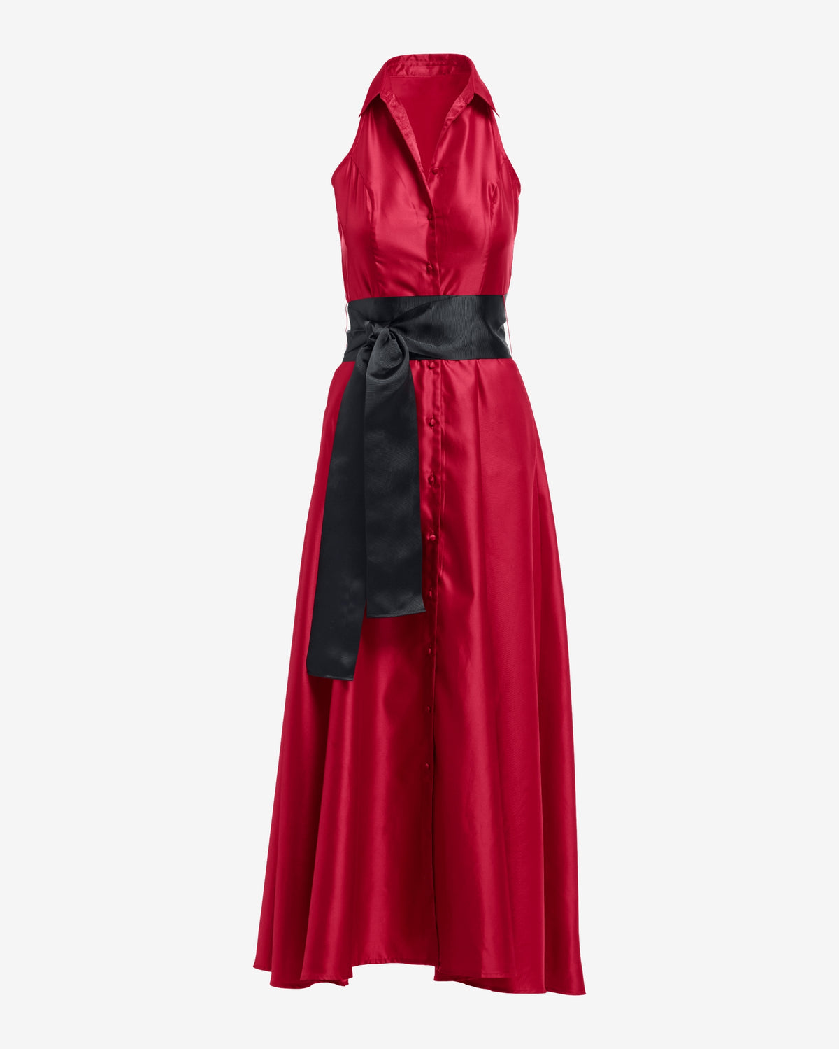 Belted Halter Shirt Dress Jester Red