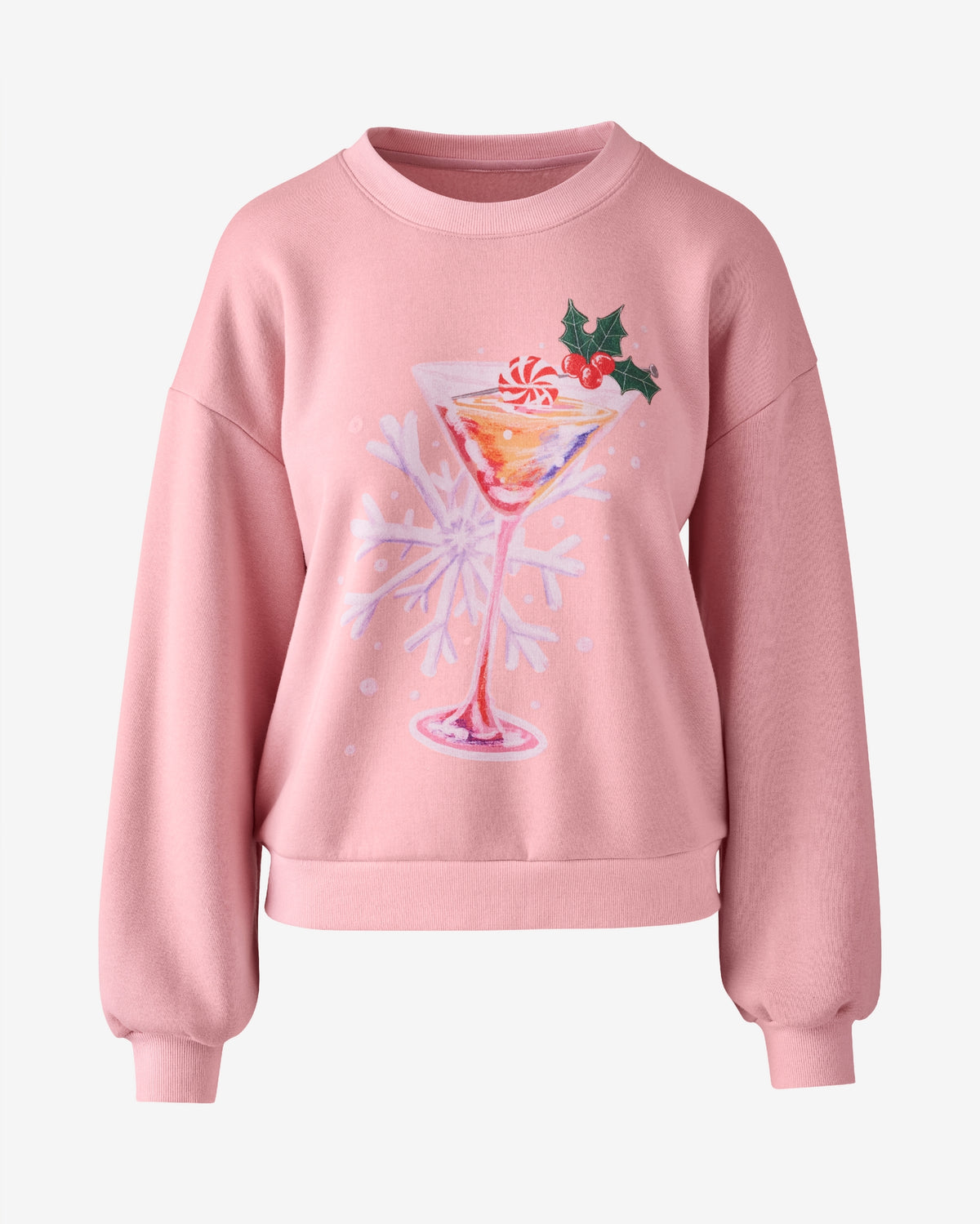 Winter Martini Graphic Sweatshirt Coral Blush