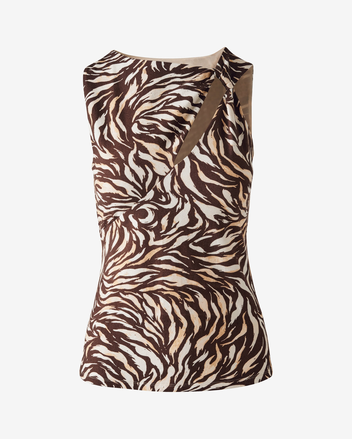 So Sexy Print Cut-Out Knit Top Brushed Zebra
