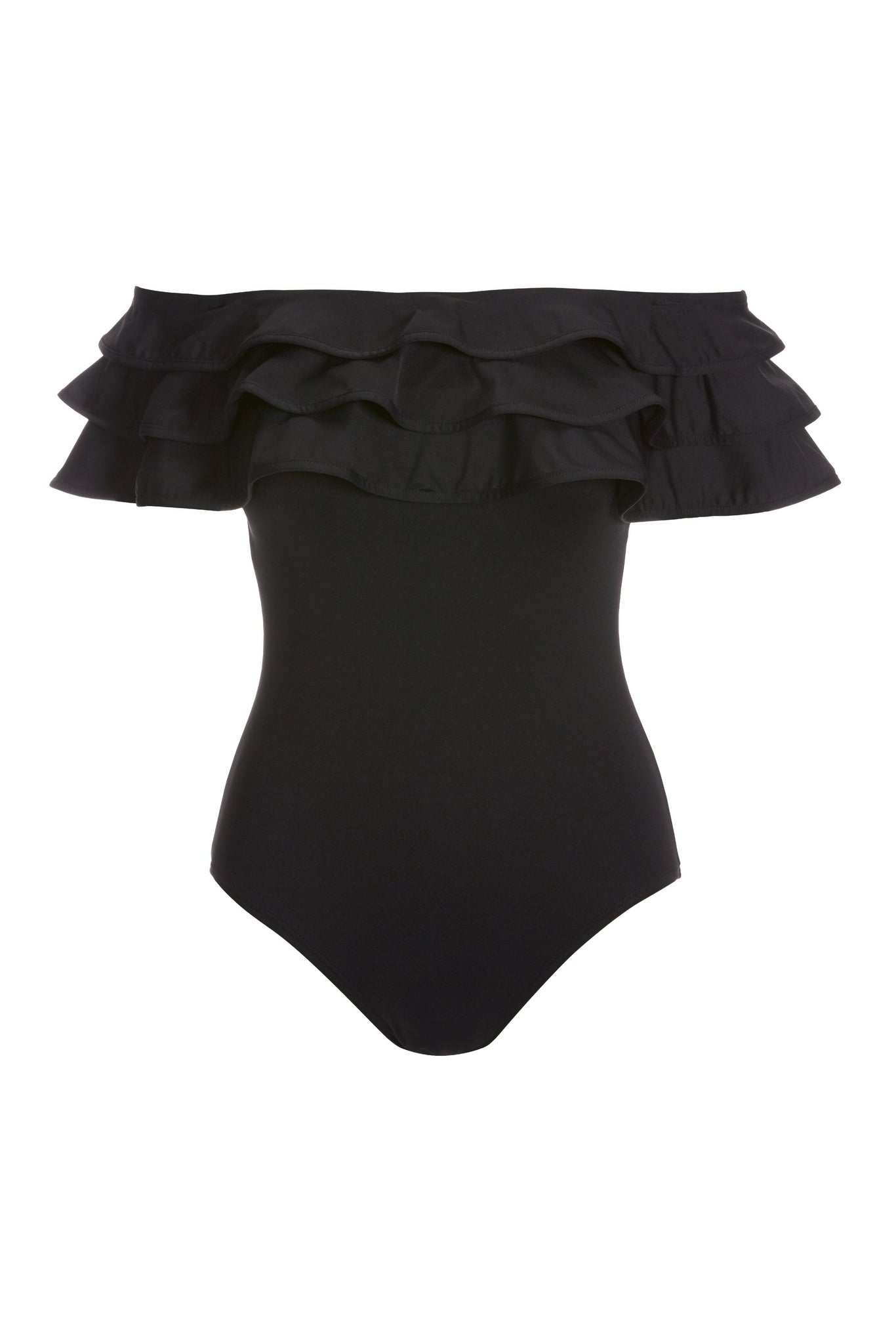 OTS Ruffle One Piece Black