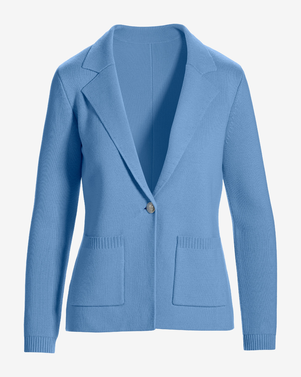 Single Button Sweater Blazer Clear Blue Sky