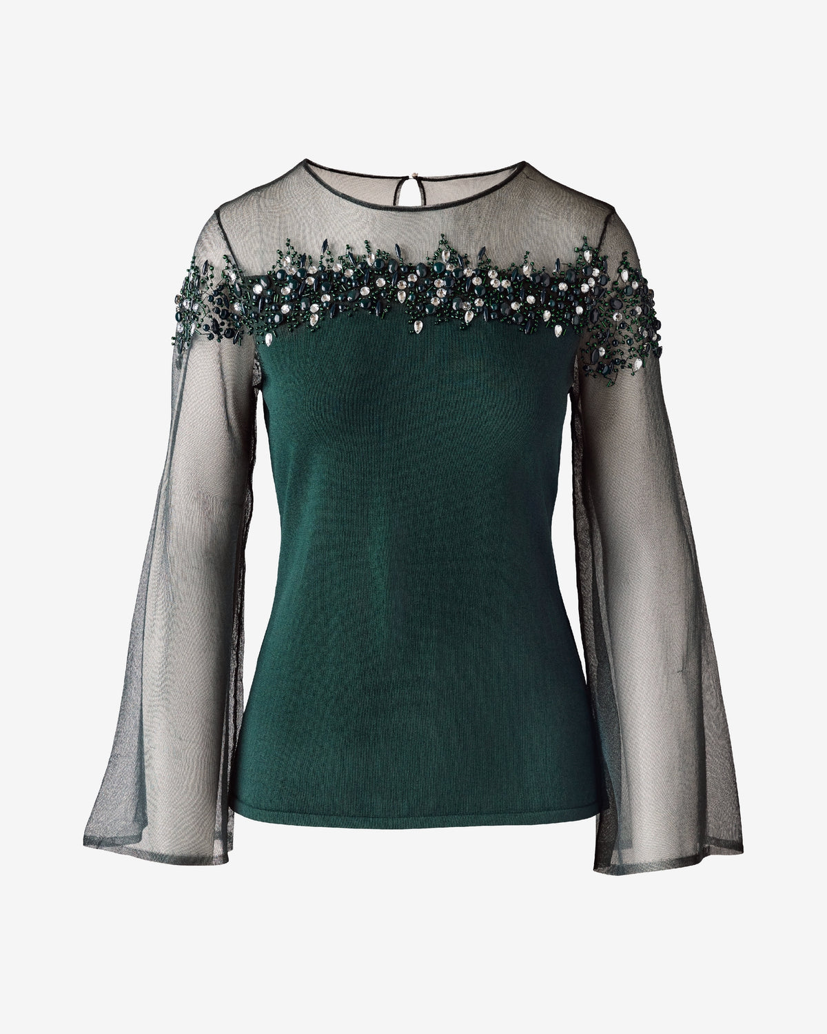 Embellished Trim Illusion Sweater Hunt Club