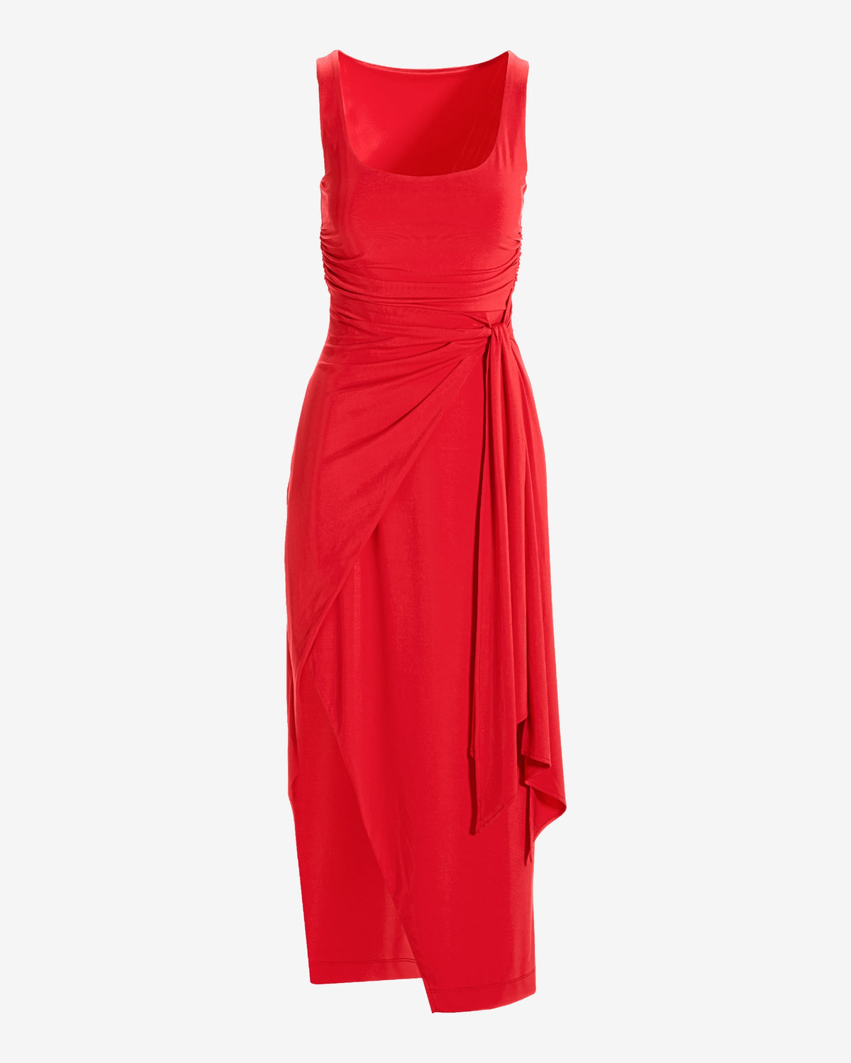 Scoop Neck Side Tie Knit Maxi Dress Bittersweet
