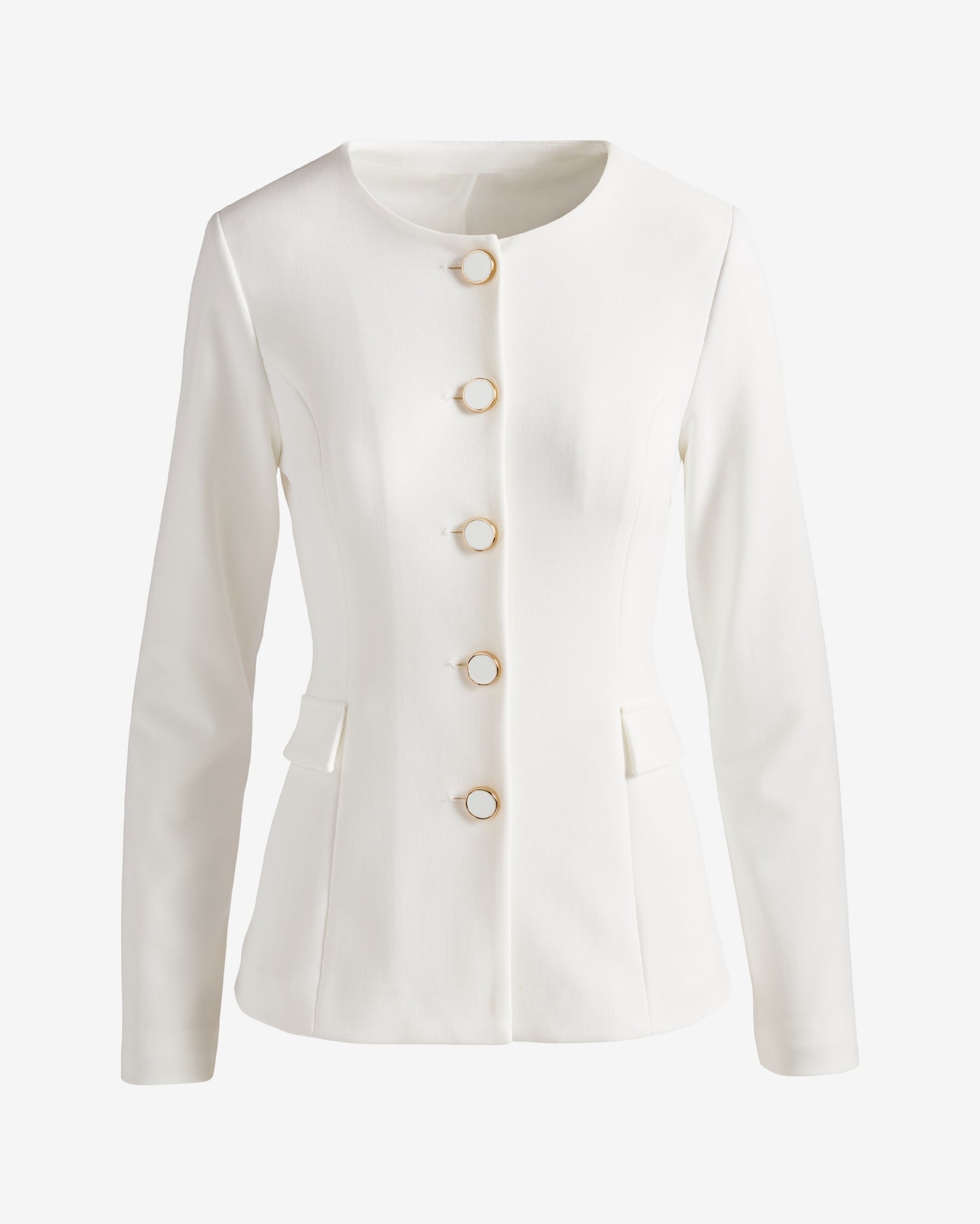 Beyond Travel Collarless Jacket Ivory Coast