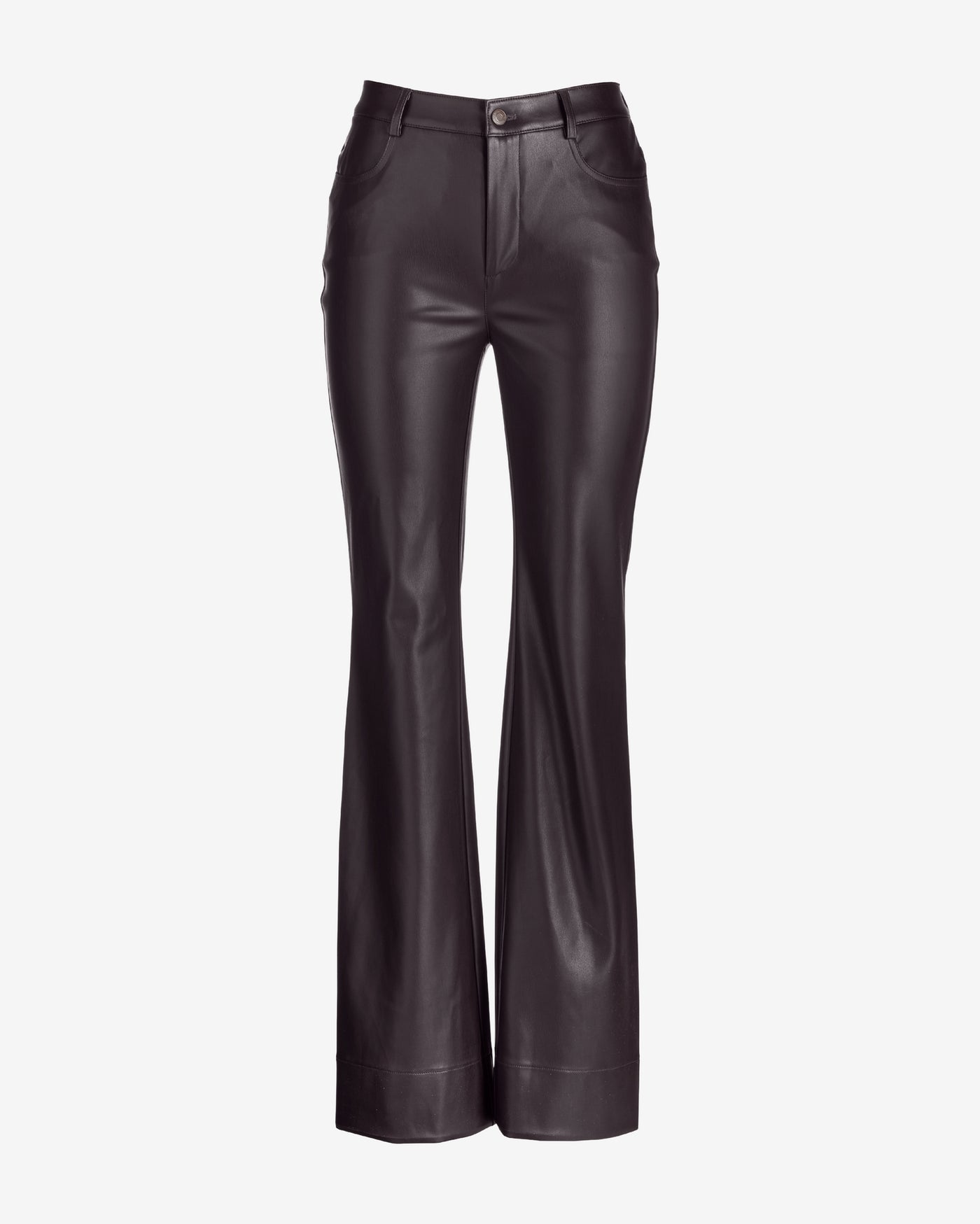 Monterey Faux Leather Five Pocket Bootcut Pant Chocolate