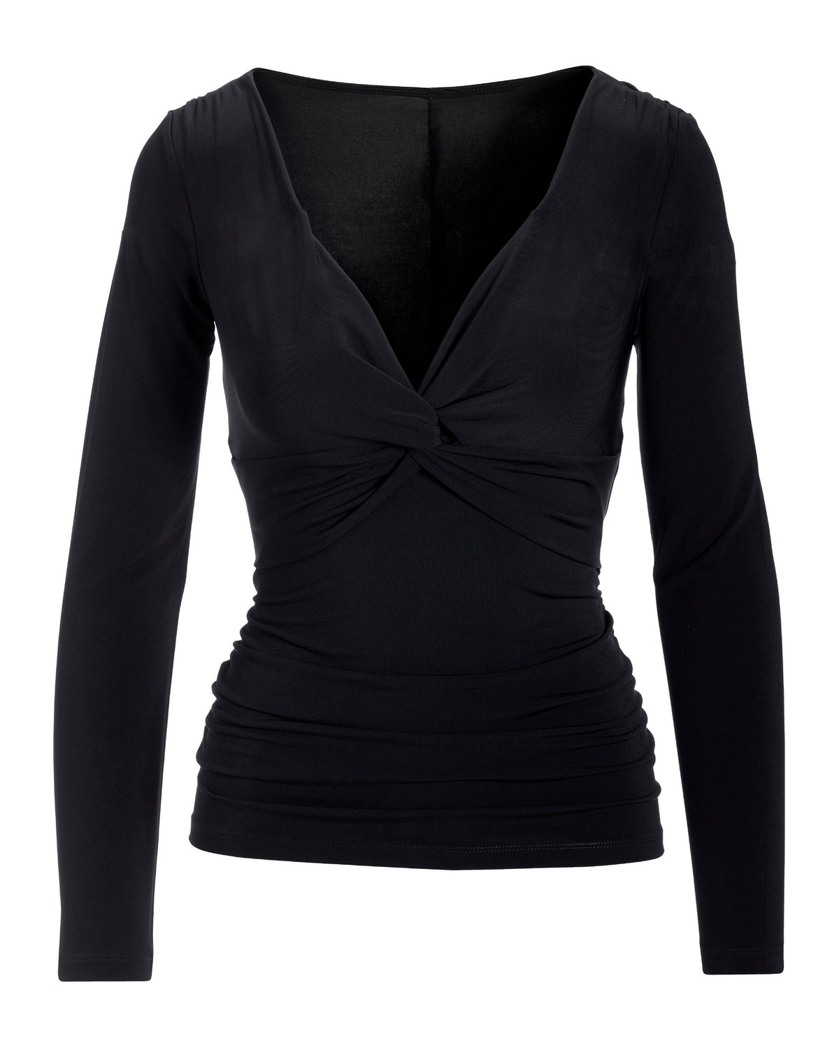 So Chic Knot Front Top Proper Black