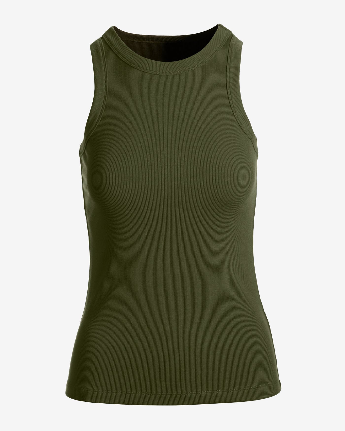 So Essential Ribbed High Neck Top Olive Night