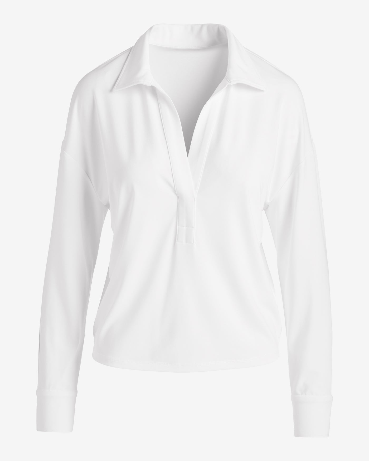 Collared Knit Shirt Pure White