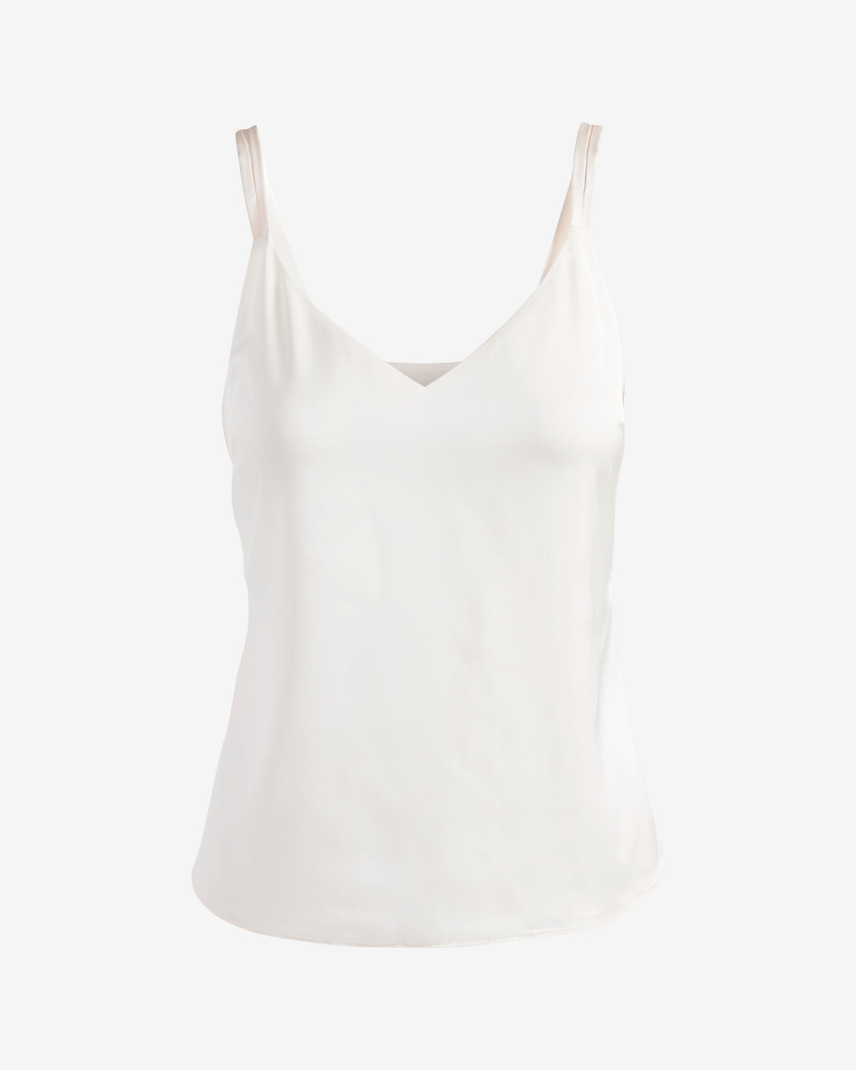 Lexi Sleeveless V-Neck Charmeuse Blouse Pure White