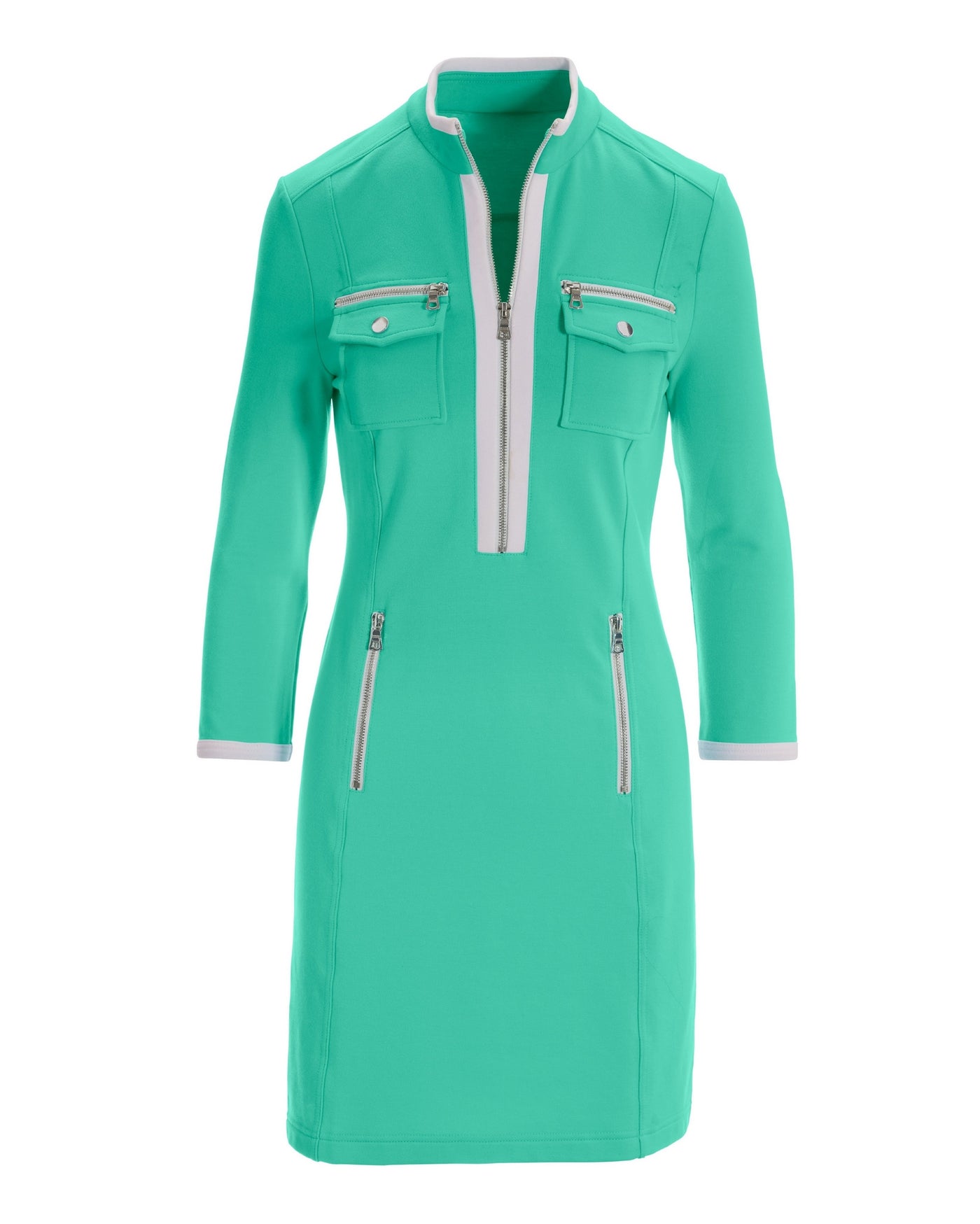 Three Quarter Sleeve Chic Zip Dress Florida Keys
