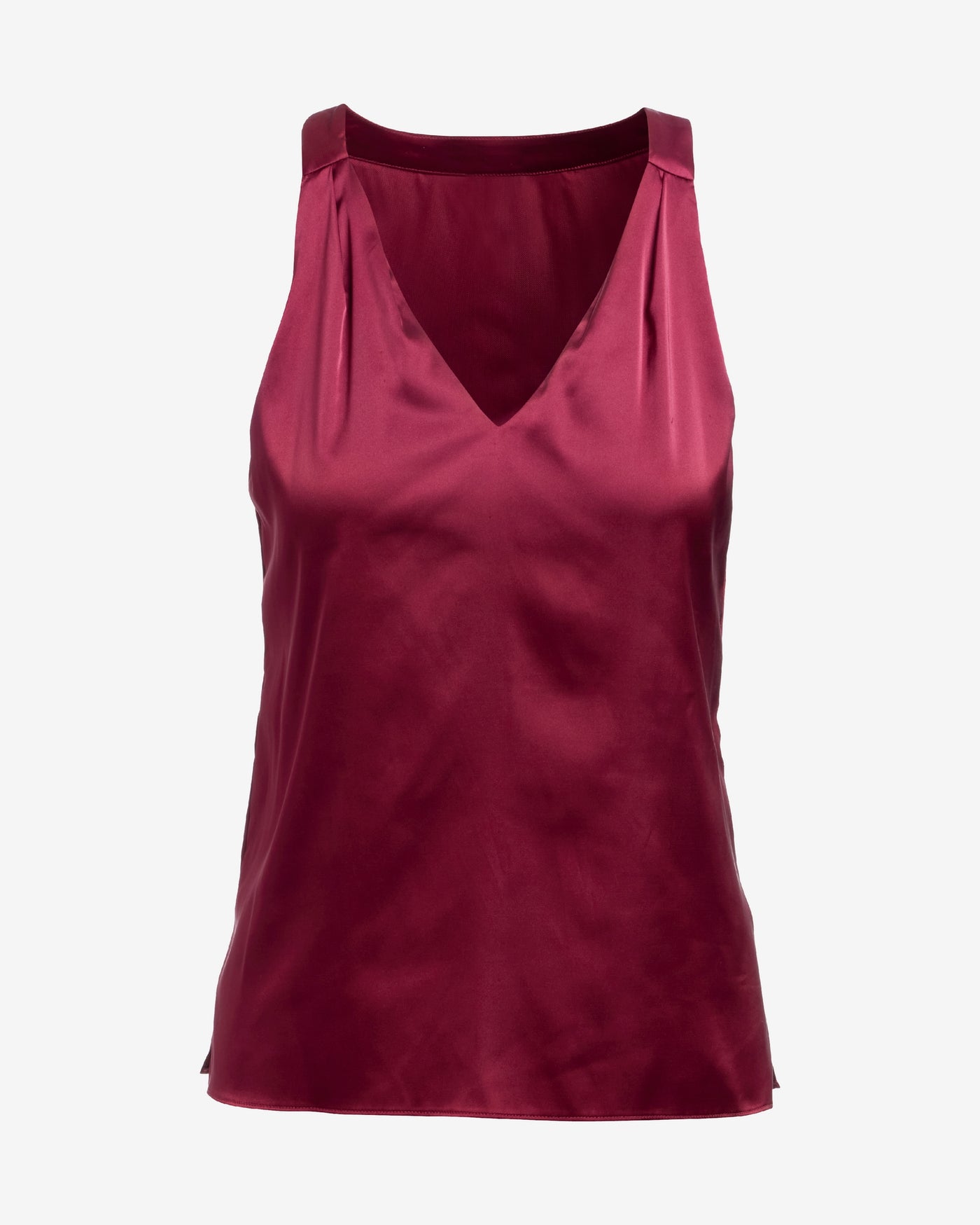 Nikki V-Neck Charmeuse Blouse Jester Red
