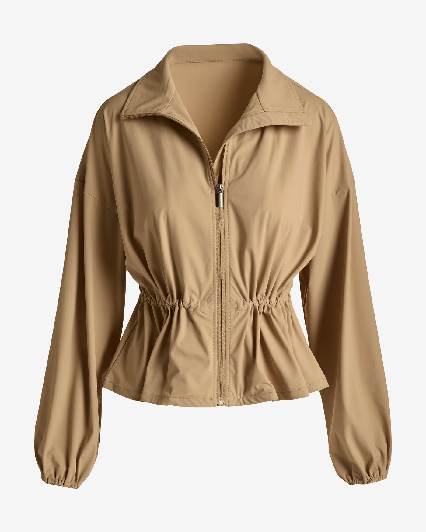 Drawstring Windbreaker Jacket Sesame