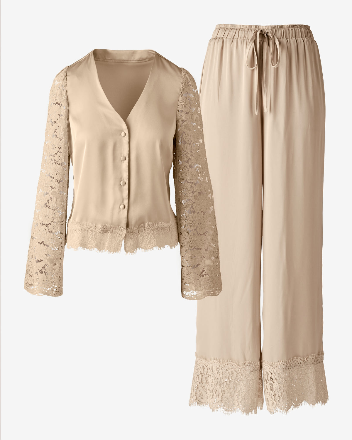 Satin Sleepwear Set Champagne