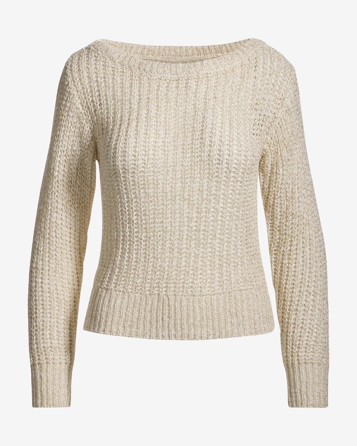 Metallic Loose Knit Sweater Off White