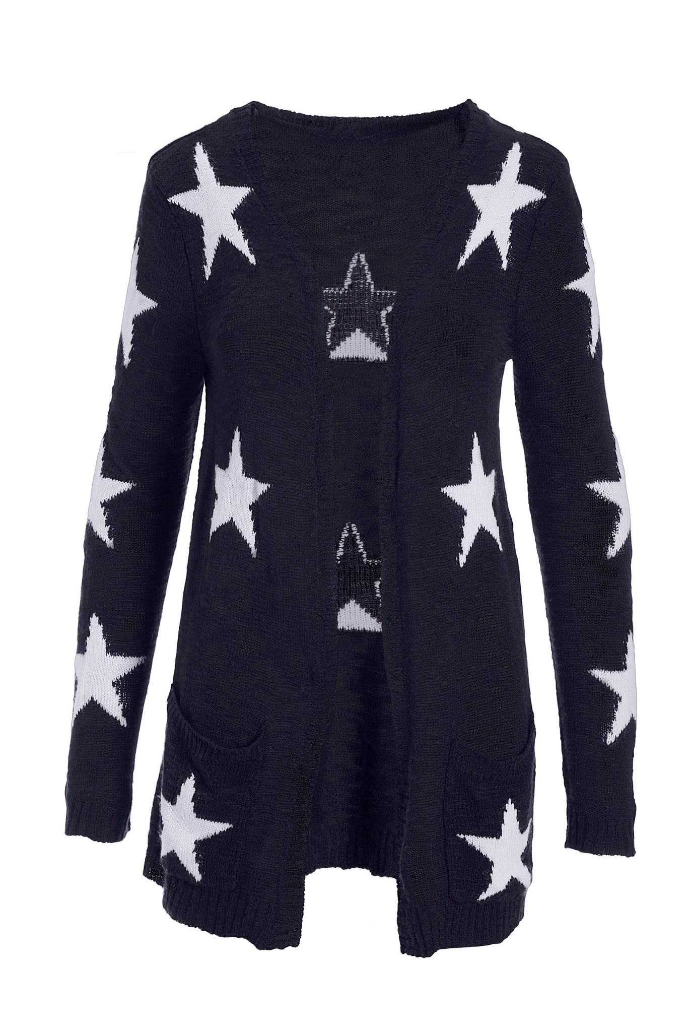 Patriotic Star Cardigan Navy/White