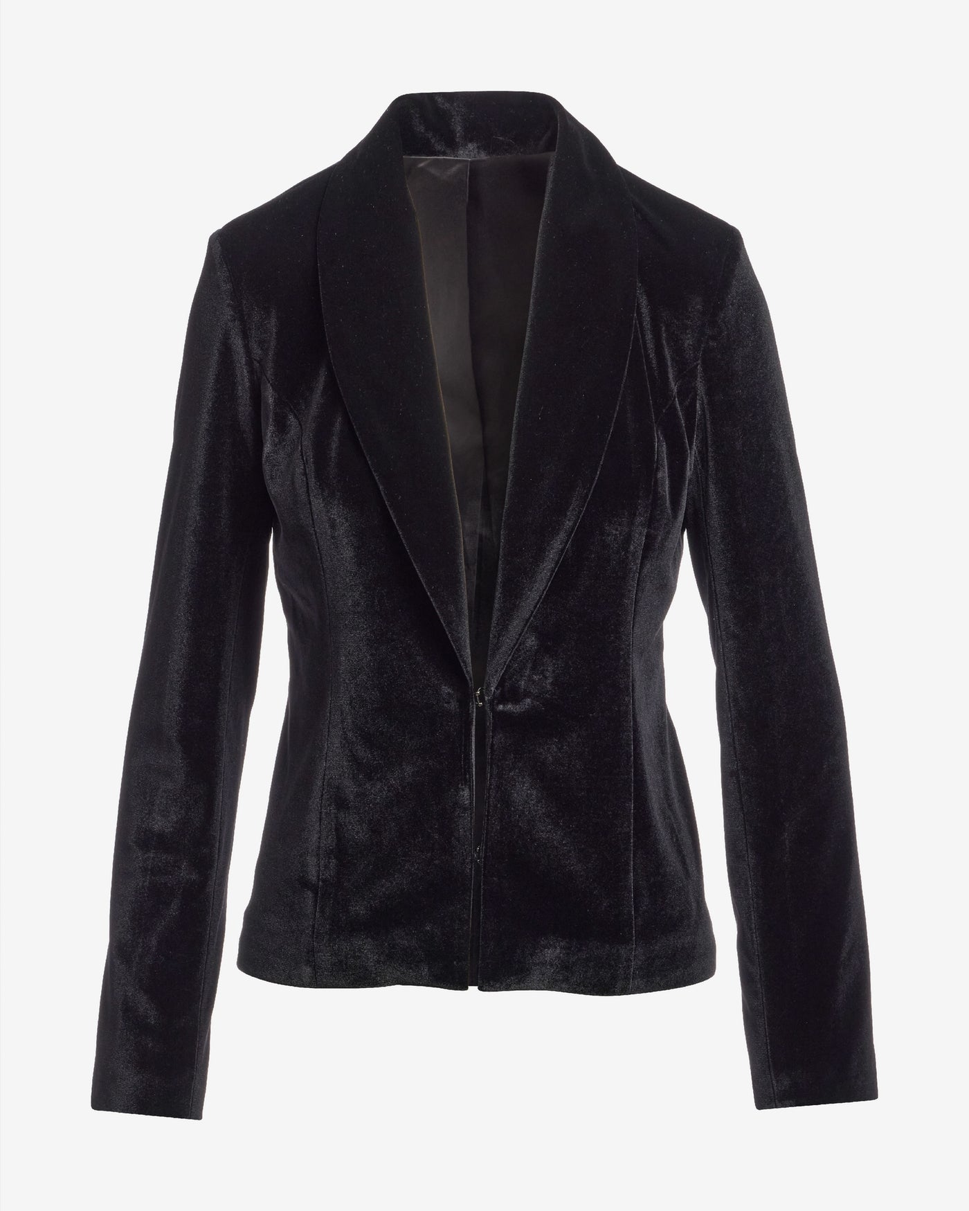 Velvet Shawl Collar Blazer Black