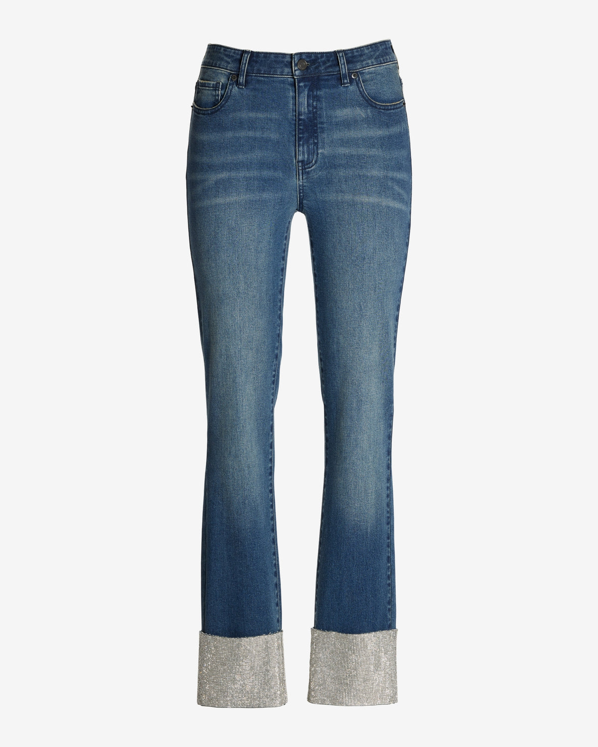 Newport Relaxed Embellished Cuff Jean Medium Wash