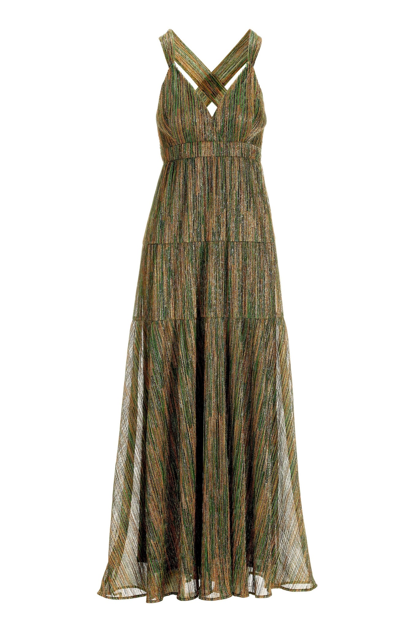 Sleeveless Multi Color Metallic Dress Multi