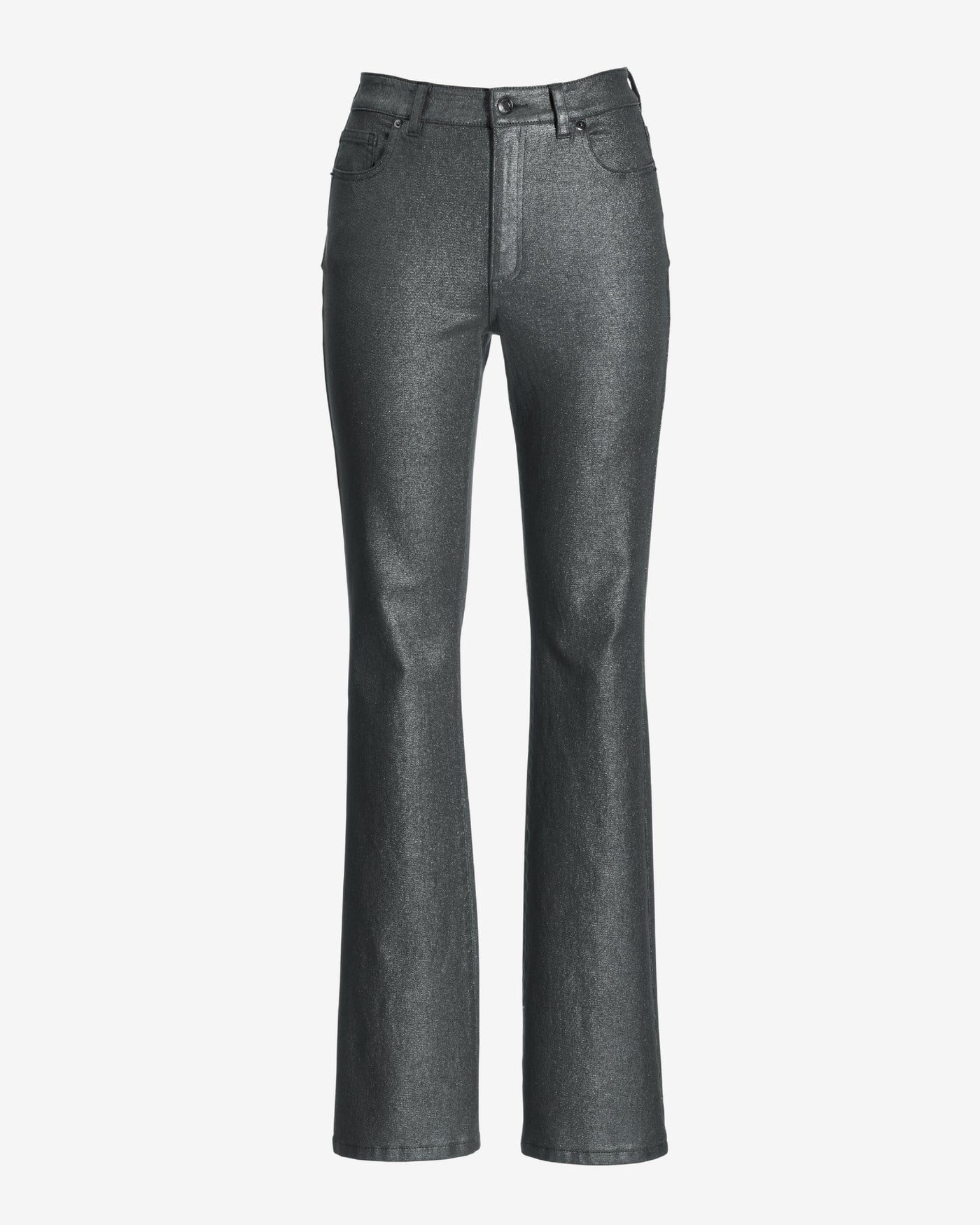 Monterey Coated High Rise Bootcut Jean Gunmetal/Silver