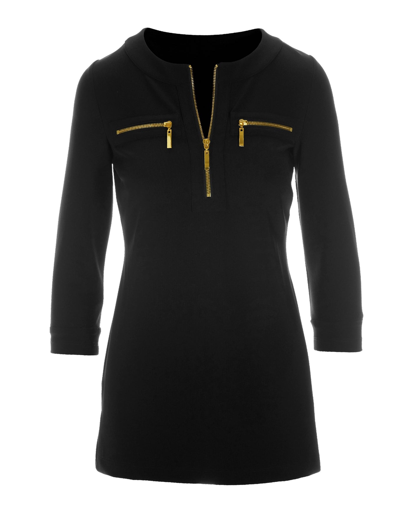 Beyond Travel Half zip tunic Jet Black