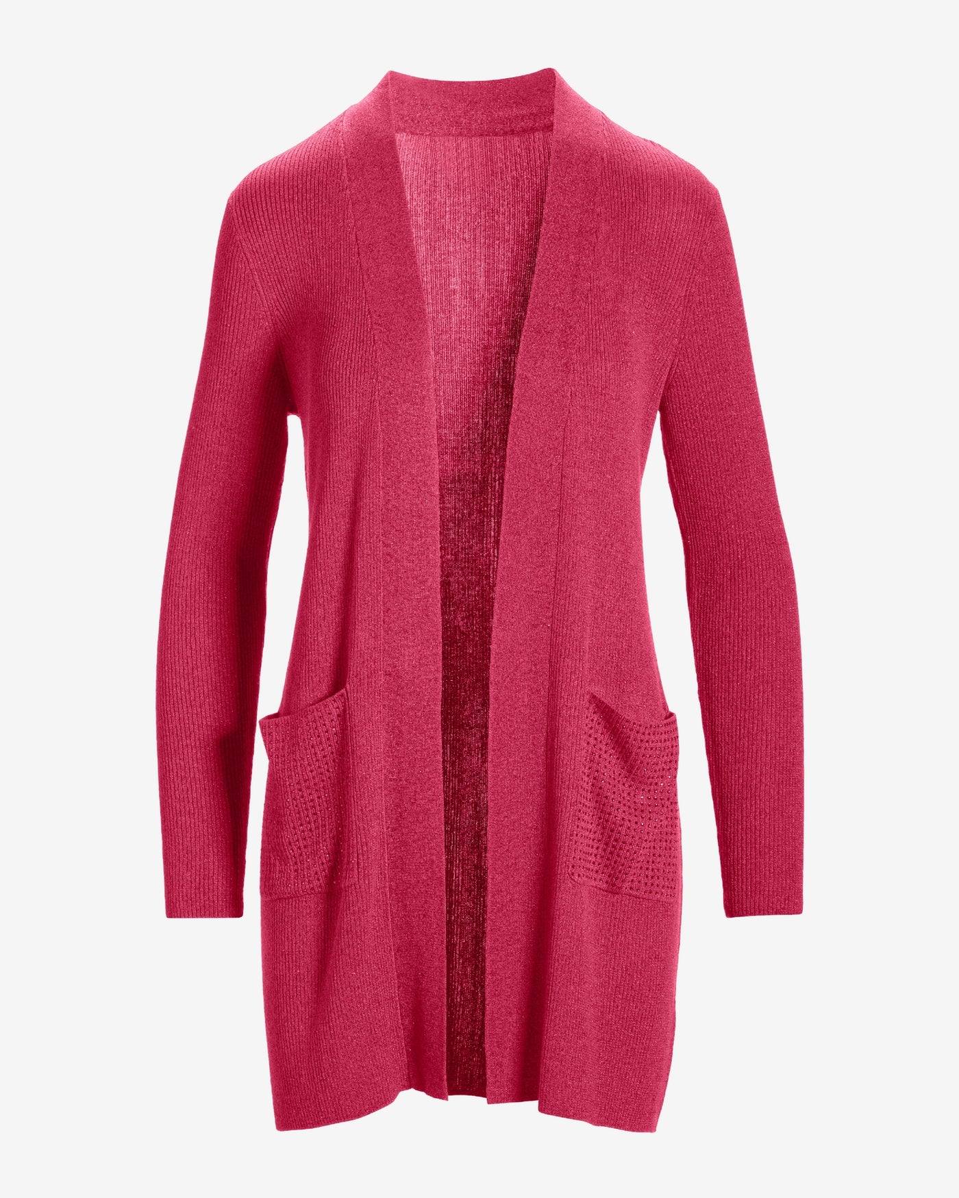 Rhinestone Pocket Lounge Cardigan Bright Pink