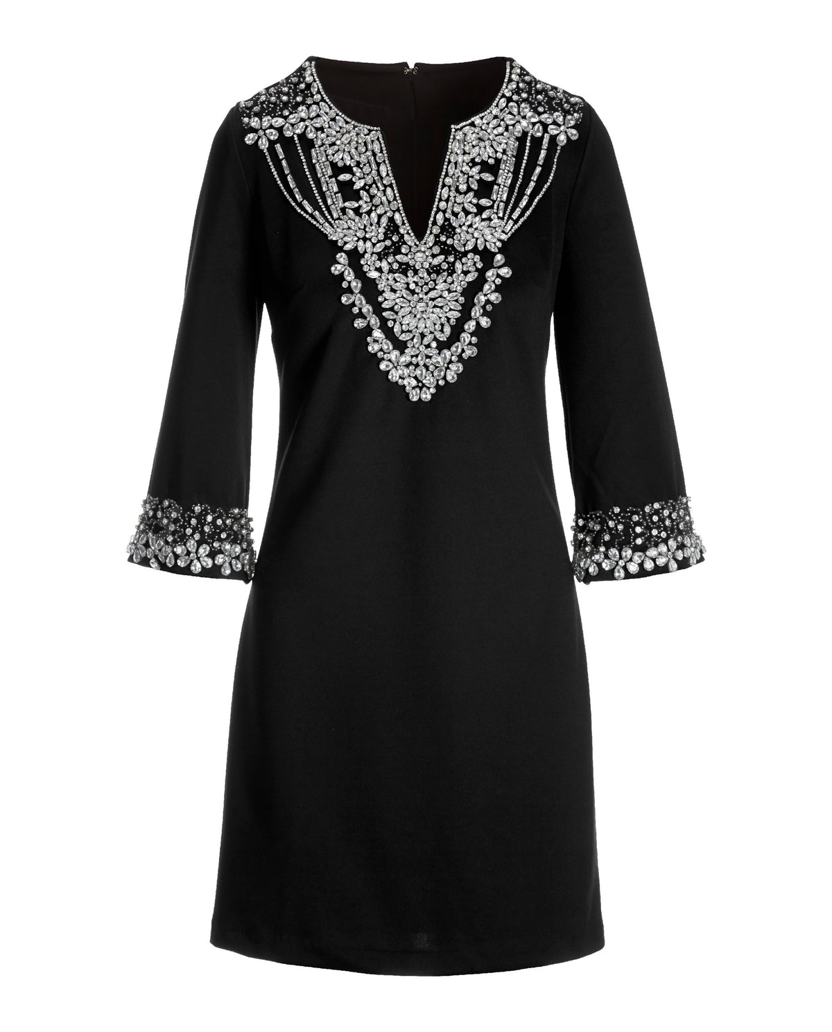 Embellished Shift Dress Black