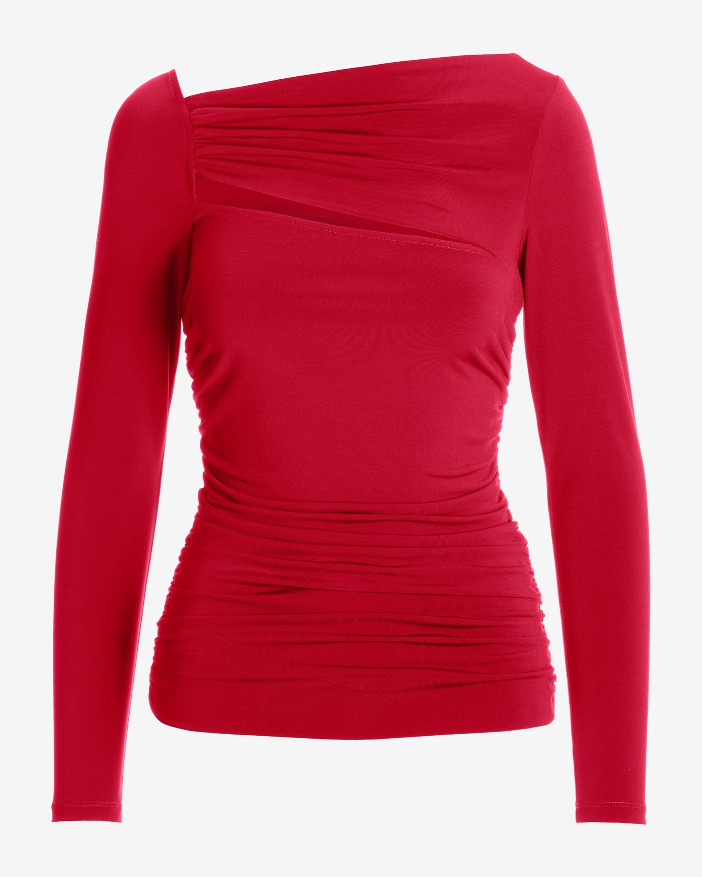 Sleek Ruched Cutout Top Racing Red